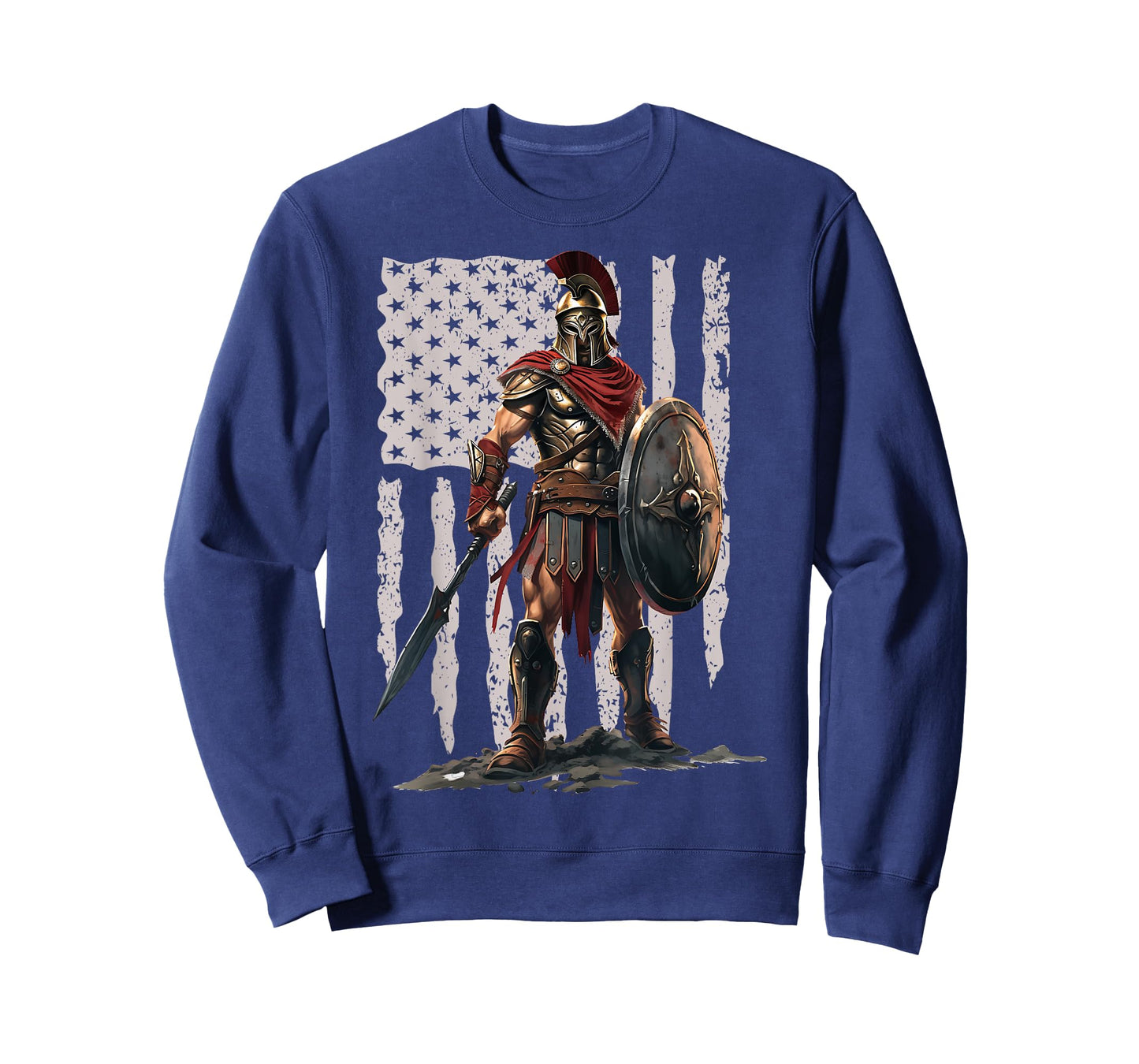 Spartan American Flag Patriotic USA Mens Womens Workout Tee T-Shirt