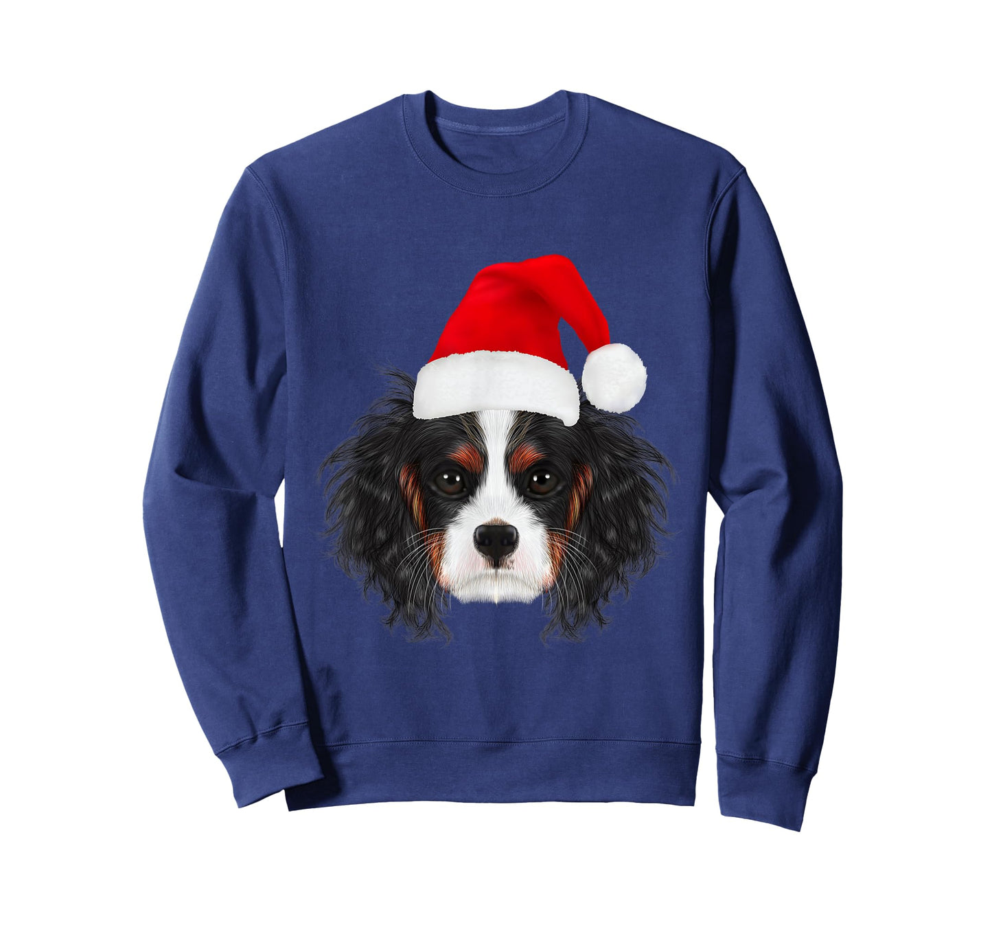 Cavalier King Charles Spaniel in Santa Hat Funny Christmas T-Shirt