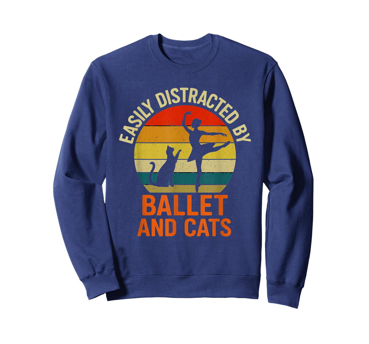 Easily Distracted by Ballet Cats Retro Ballerina Cat Lover T-Shirt