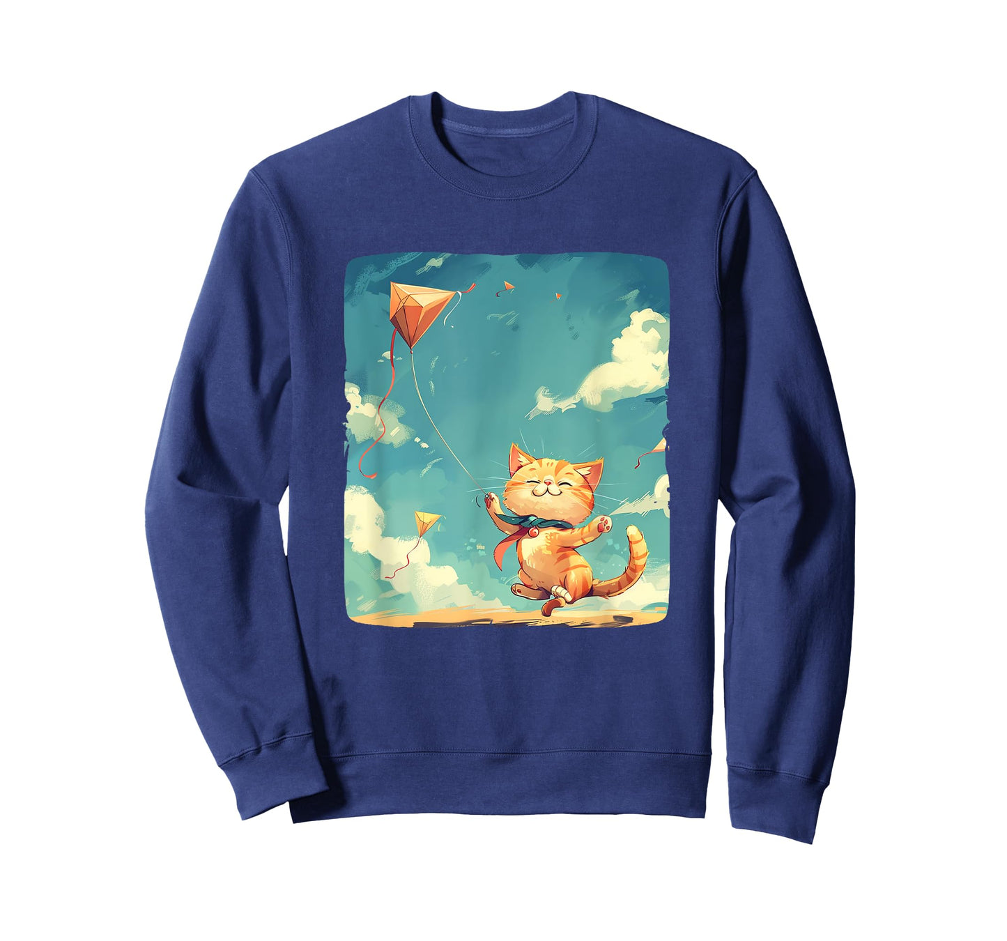 Cat Flies Kites Emblem for a Joyful Flight T-Shirt