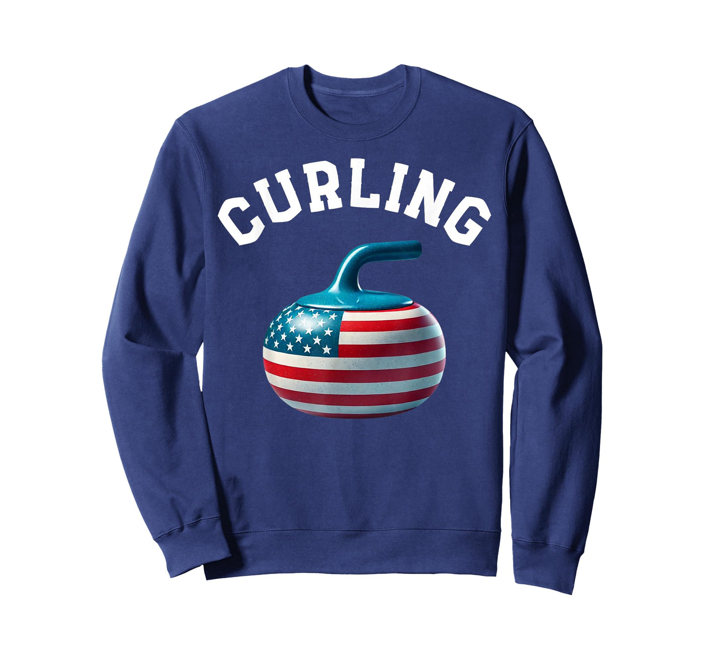 American Flag Curling USA 4th of July Man Woman T-Shirt T-Shirt