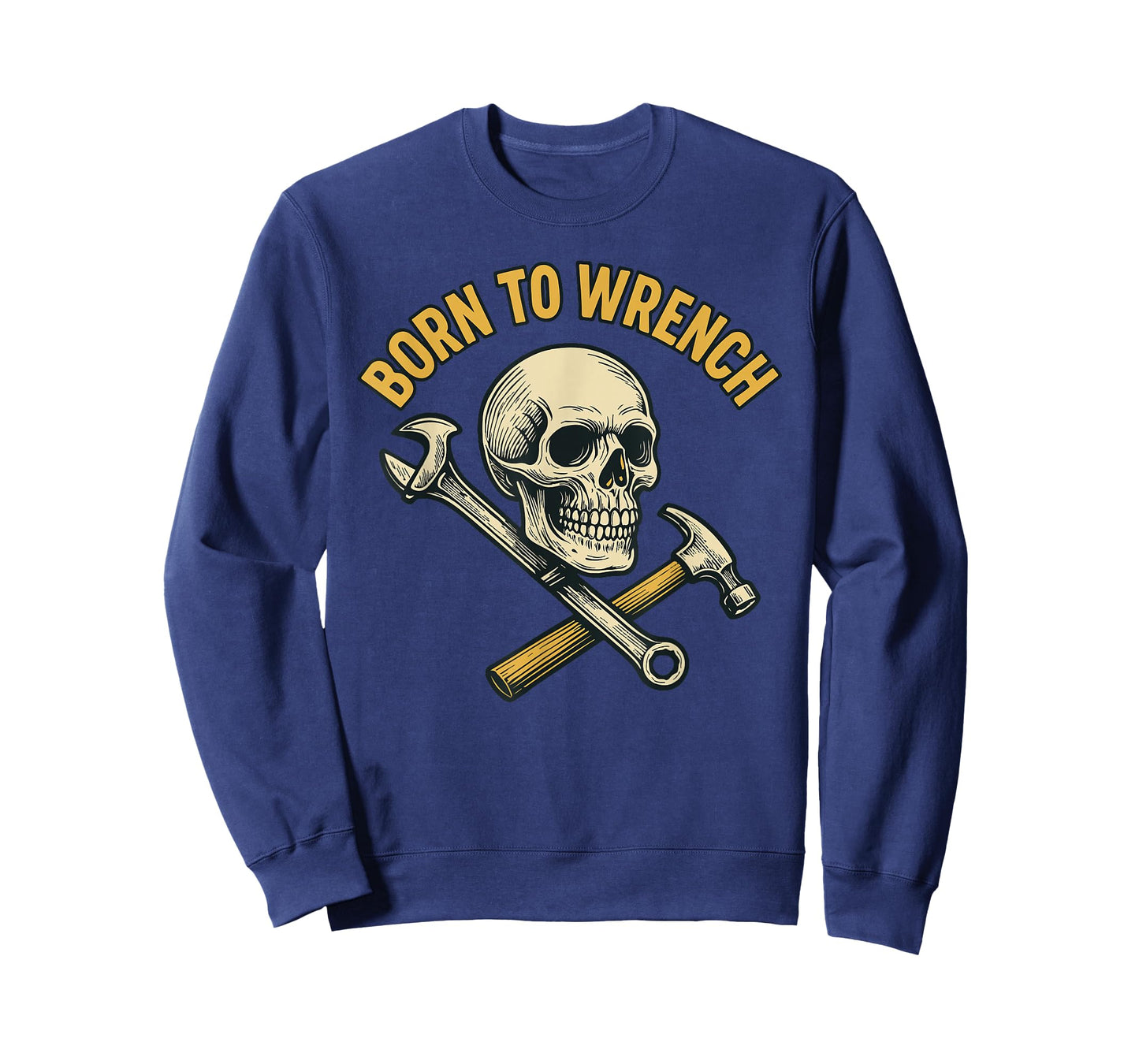 Born to Wrench Skull Mechanic Funny Garage T-Shirt