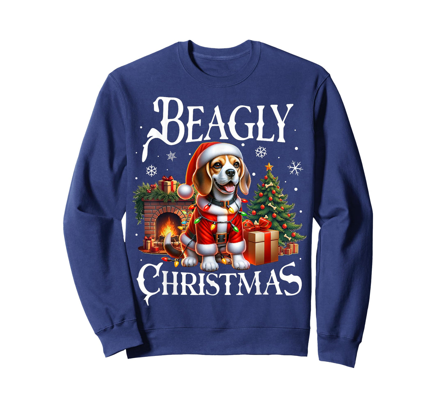 Christmas Dogs Beagle Santa Claus Beagle Xmas Beagly Christmas Beagle Santa Claus T-Shirt - Unisex-Adults, Black, Small, Short Sleeve, T-Shirt