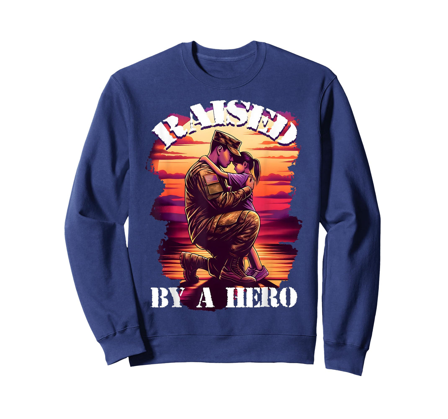 Raised by a Hero Military Father and Daughter Military Kids T-Shirt