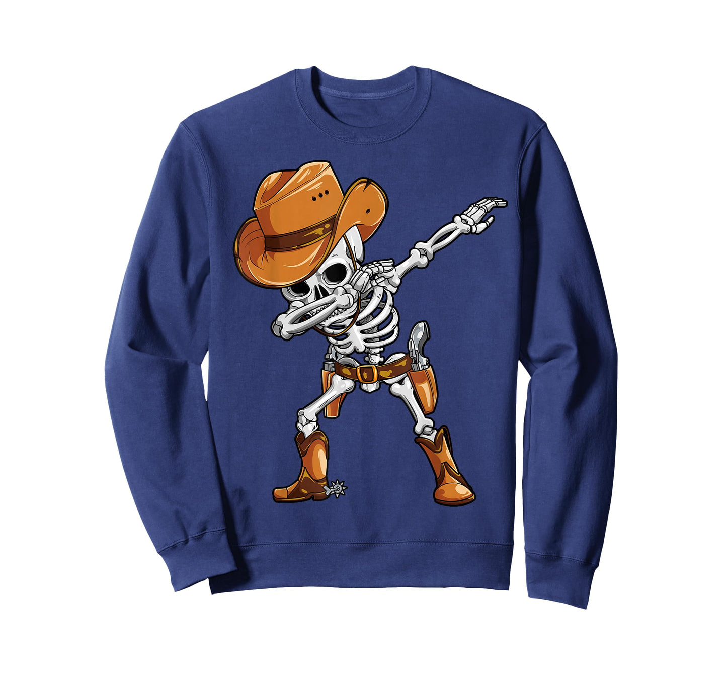 Dabbing Skeleton Cowboy Halloween Boys Men Funny Dab Dance T-Shirt