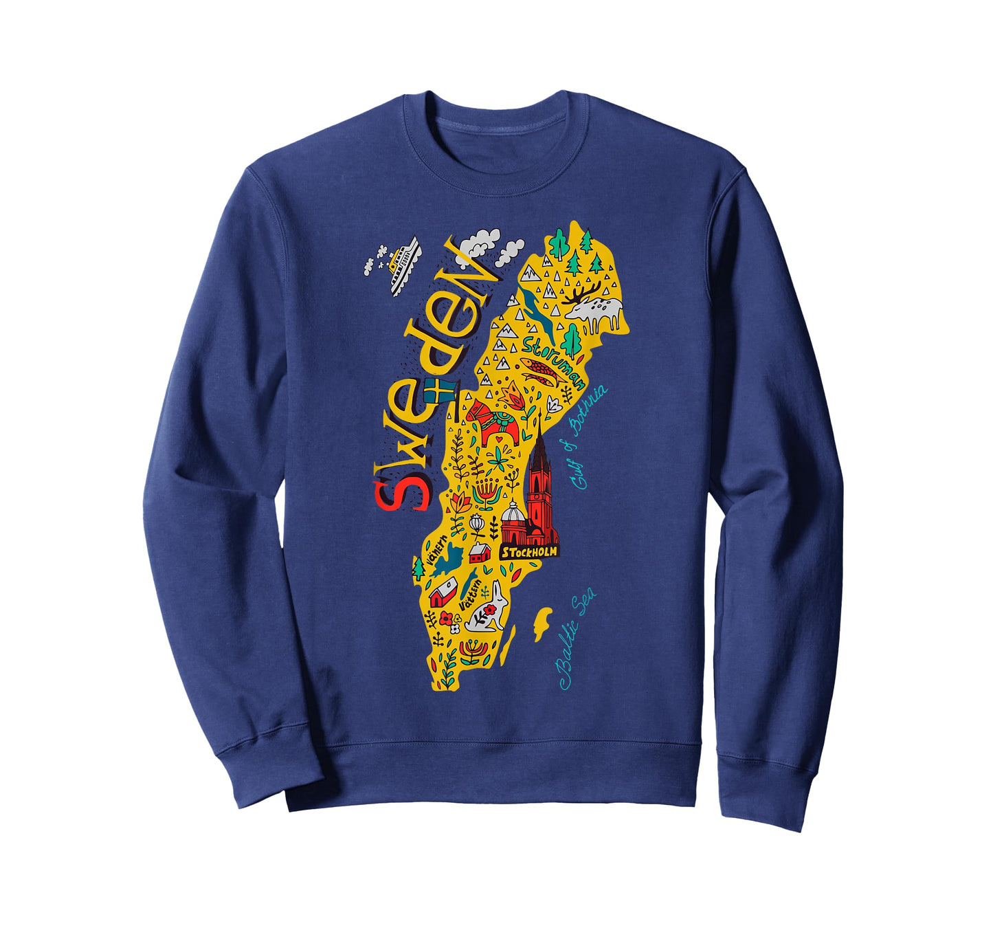 Travel Europe Sweden Map Stockholm Swedish Family Vacation T-Shirt