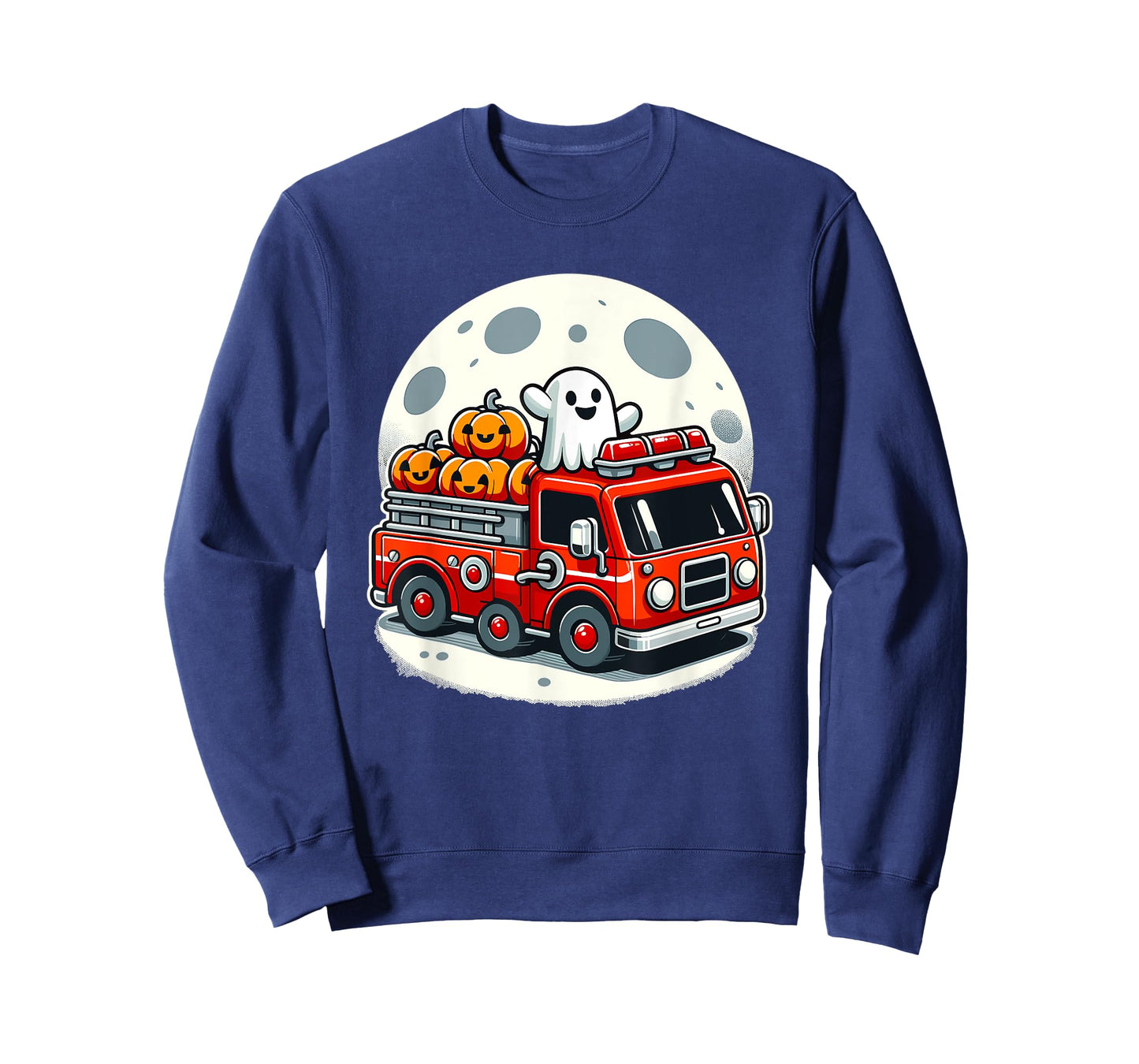 Halloween Ghost Firetruck Funny Pumpkins For Kids T-Shirt