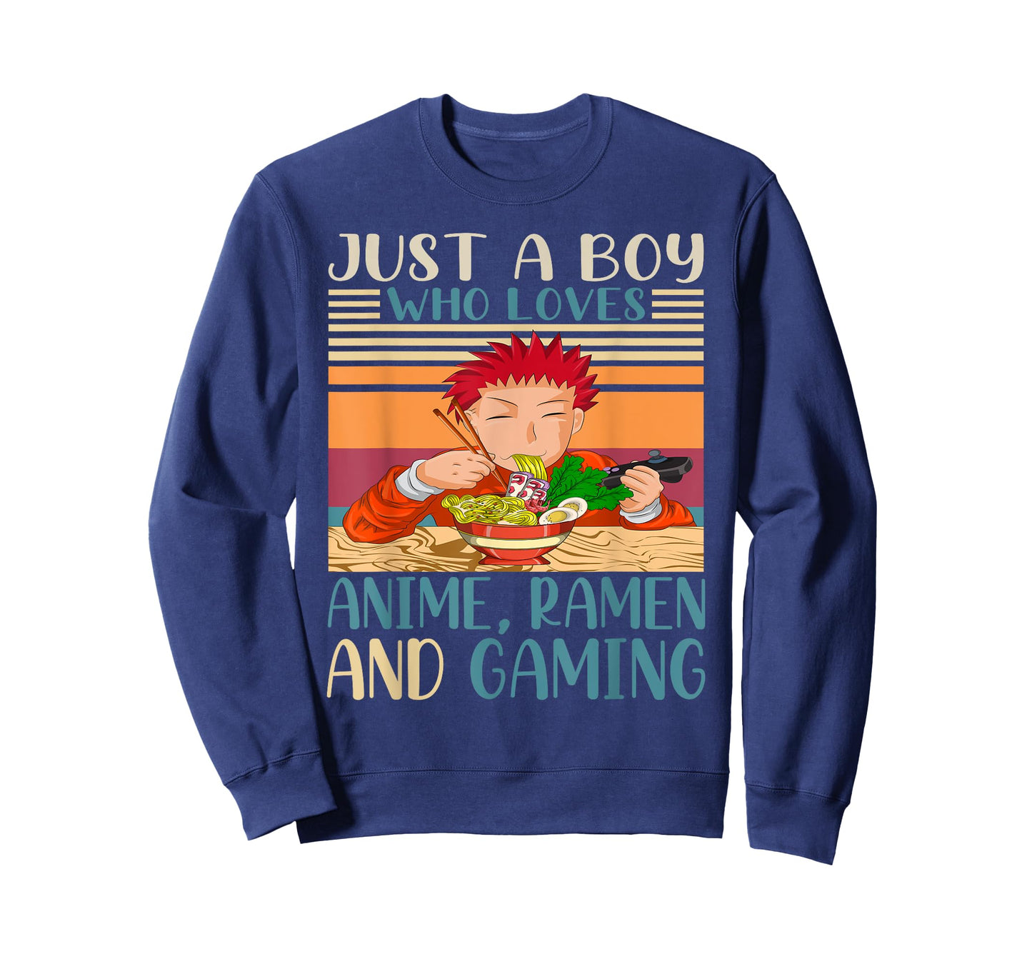 Just A Boy Who Loves Anime Ramen and Gaming Retro Anime T-Shirt