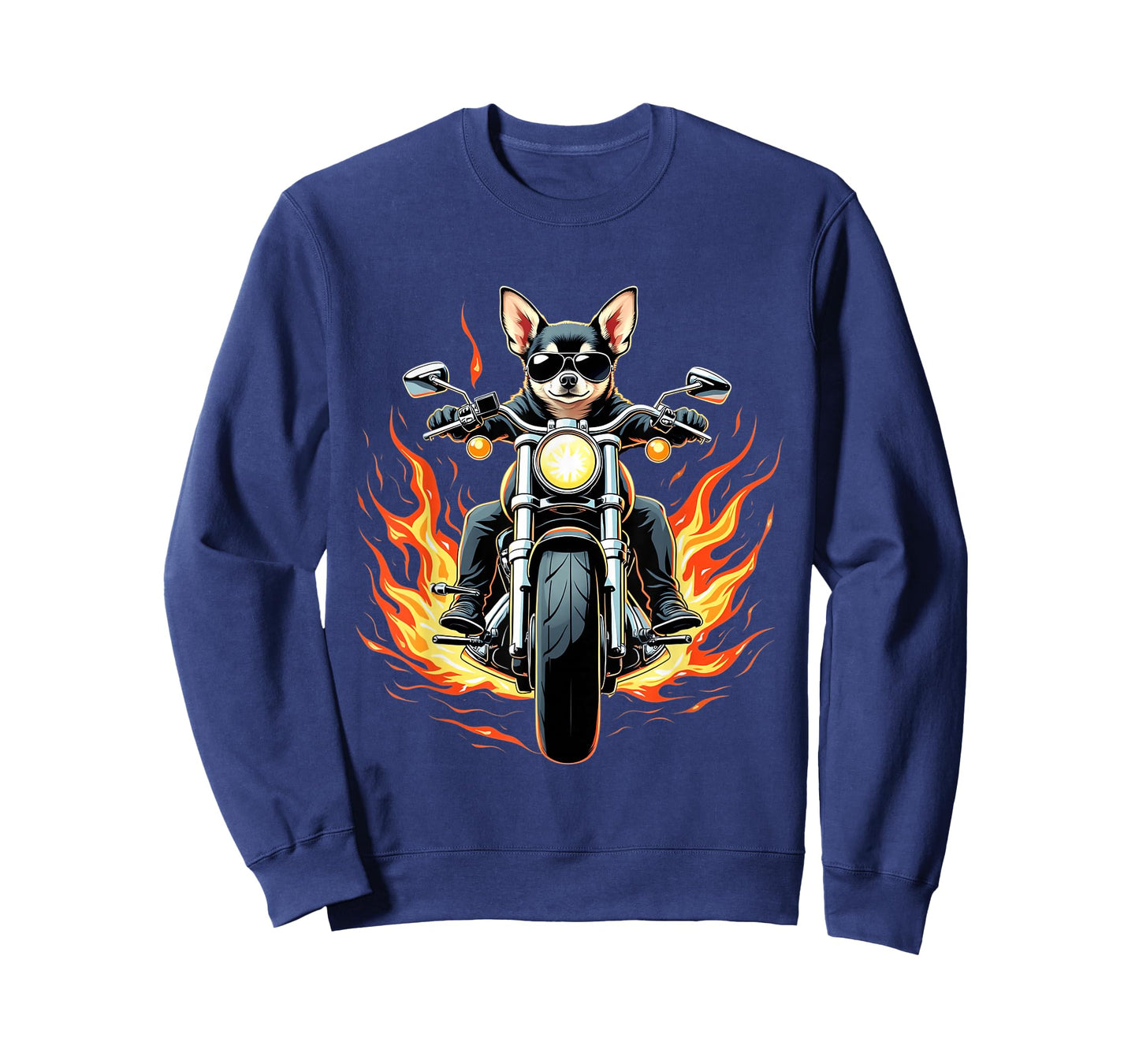 Funny Chihuahua Dog Riding a Motorcycle Chihuahua Lovers T-Shirt