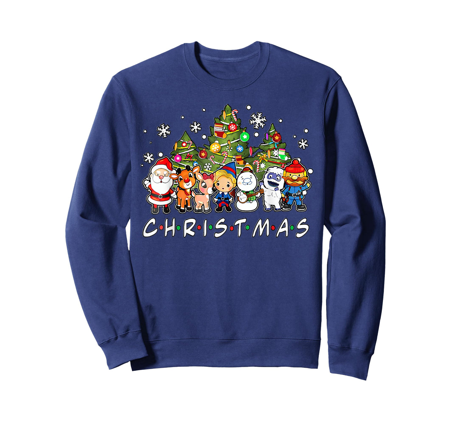 Christmas Santa Friends Rudolph Snowman Family Xmas Pajamas T-Shirt