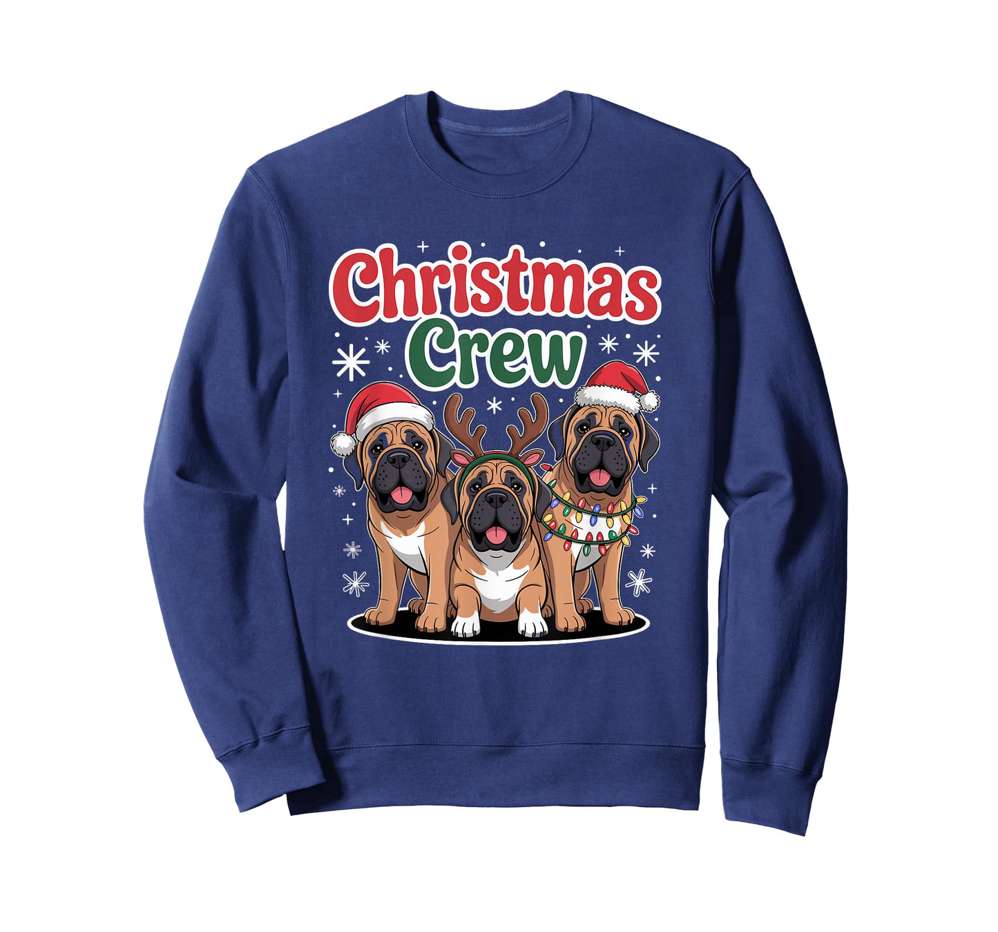 Christmas Crew Xmas Puppy Funny Christmas English Mastiff T-Shirt