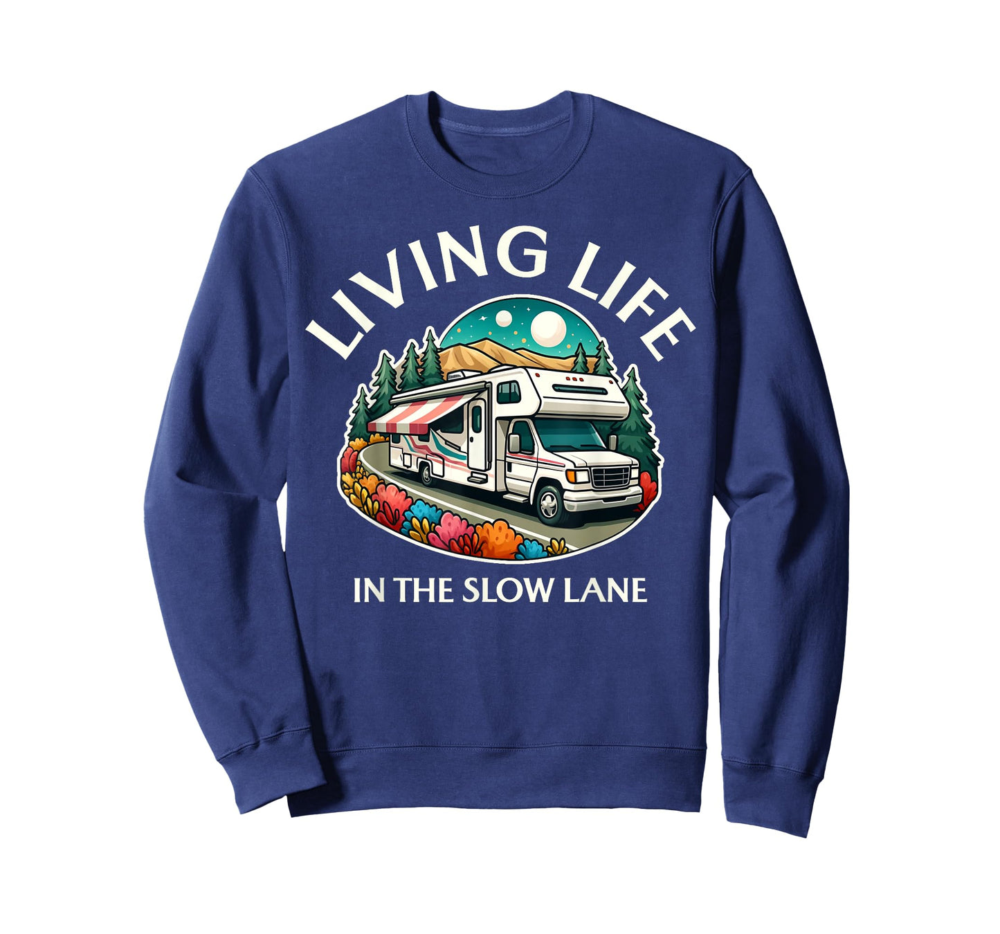 Funny Living Life Slow Lane RV Motorhome Camper Camping T-Shirt