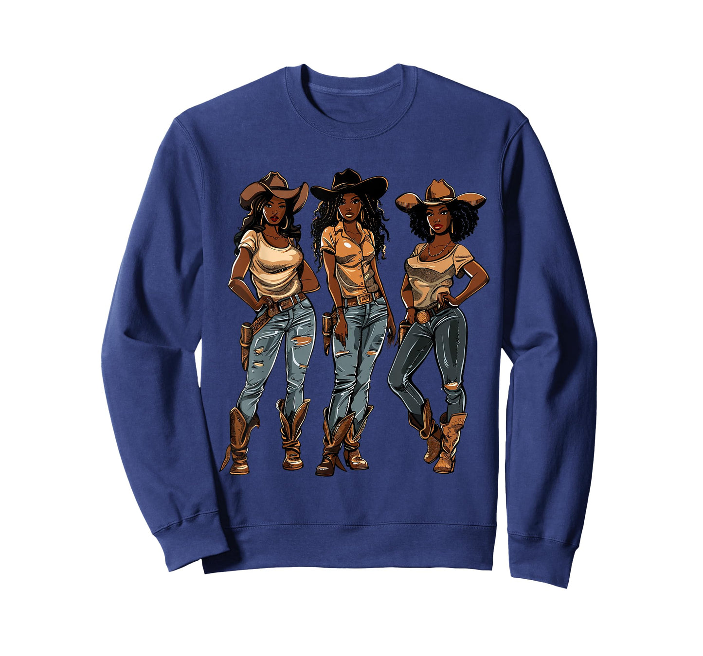 Black African American Cowgirl Western Country Texas Rodeo T-Shirt