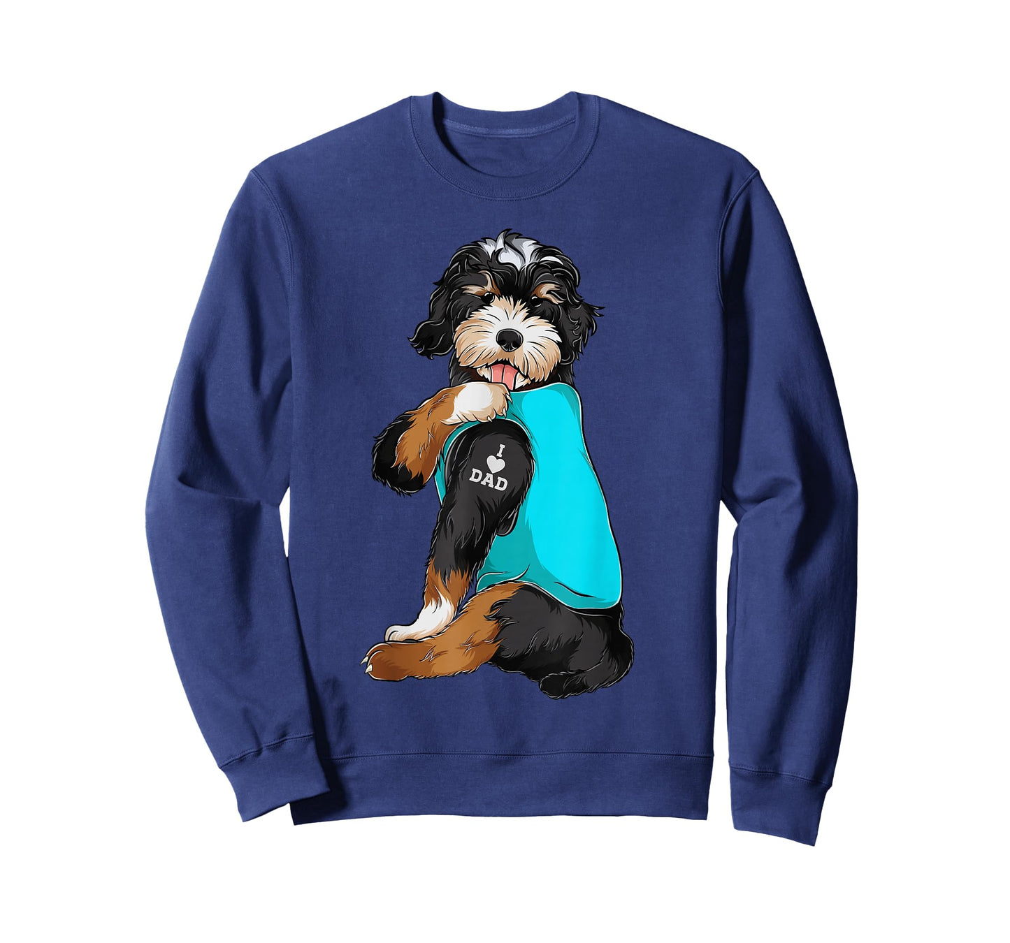 Bernedoodle I Love Dad Tattoo Apparel, Dog Dad Gifts Dads T-Shirt
