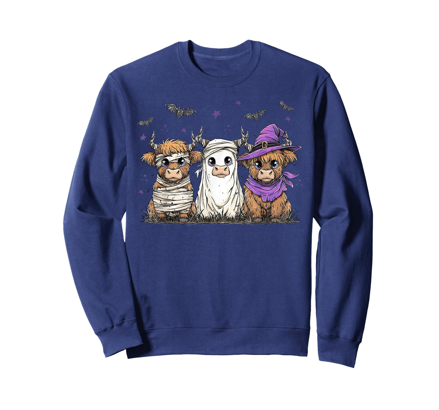 Halloween Highland Cow Witchy Cow Spooky Pumpkin Cow Ghost T-Shirt