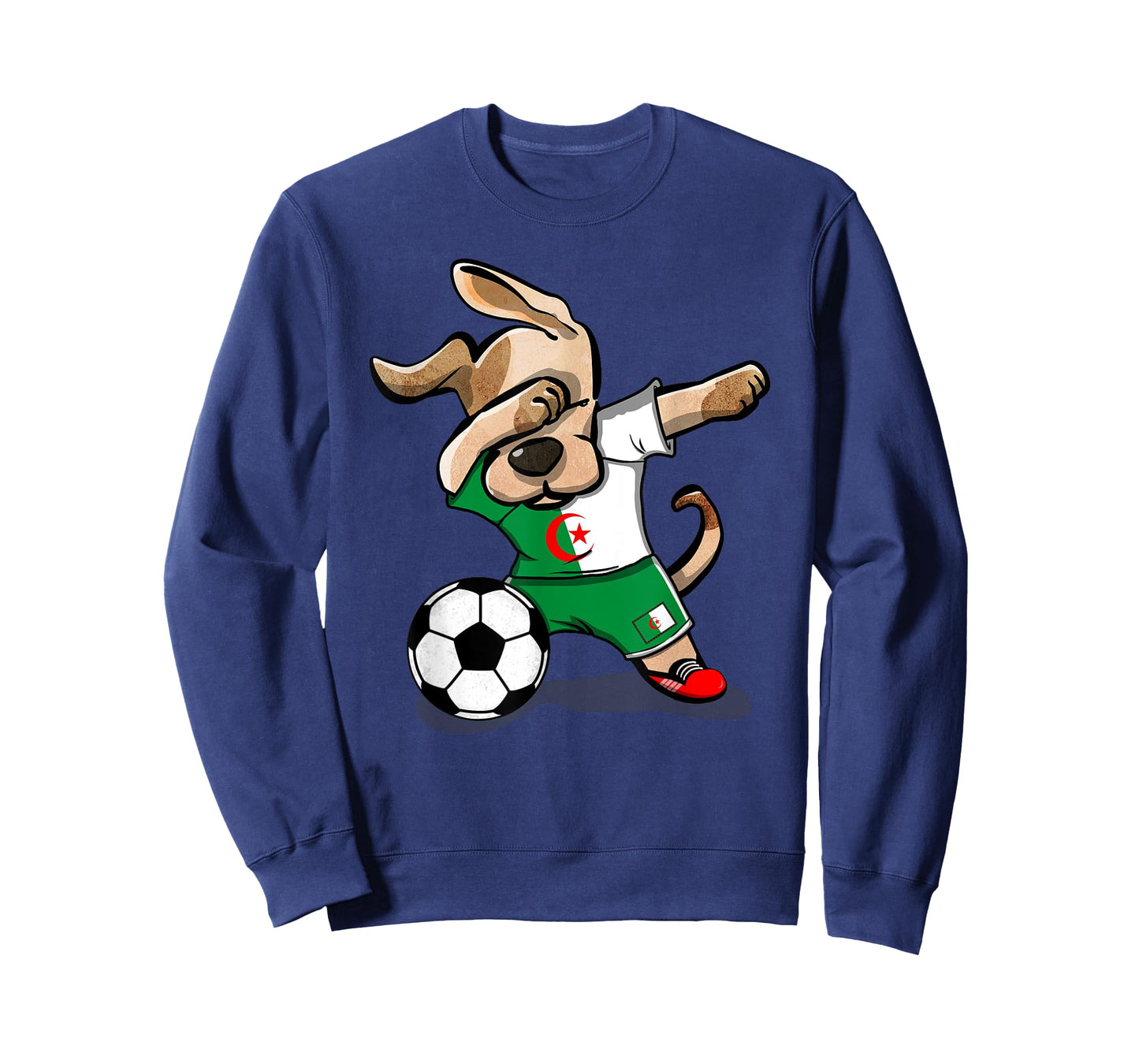 Dabbing Dog Algeria Soccer Jersey Algerian Football Lover T-Shirt