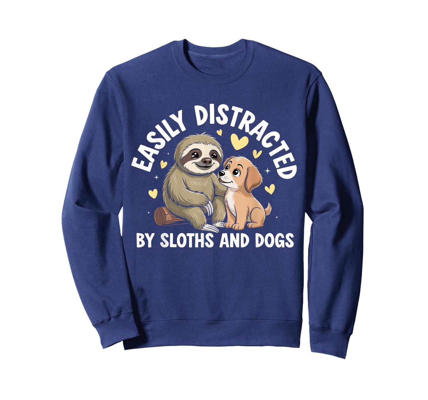 Funny Easily Distracted by Sloths and Dogs T-Shirt