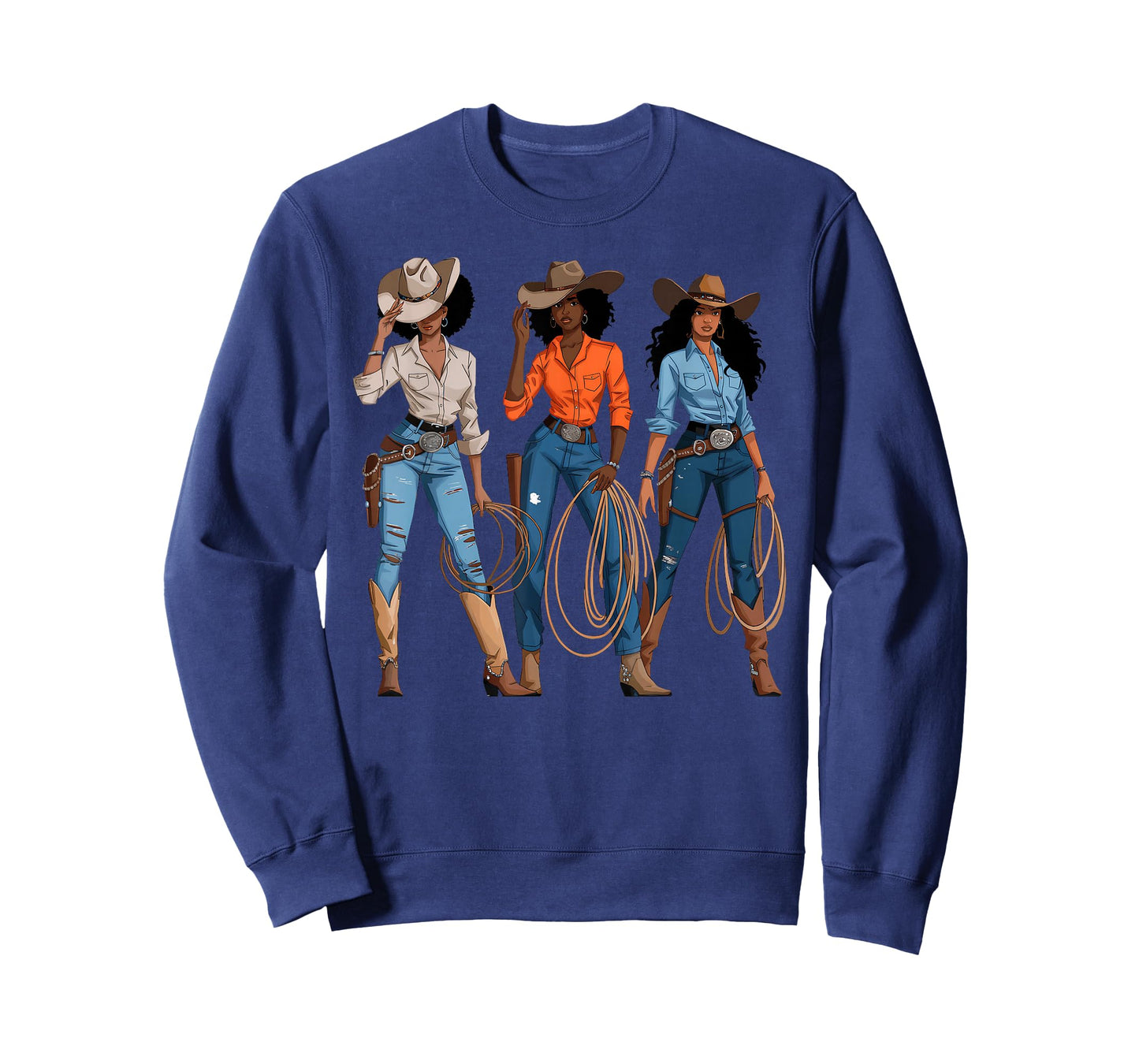 Black African American Cowgirl Western Country Rodeo T-Shirt