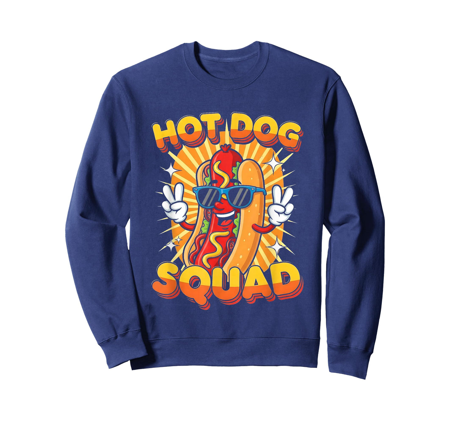 Hot Dog With Sunglasses Flashing Peace Sign Hot Dog Squad T-Shirt