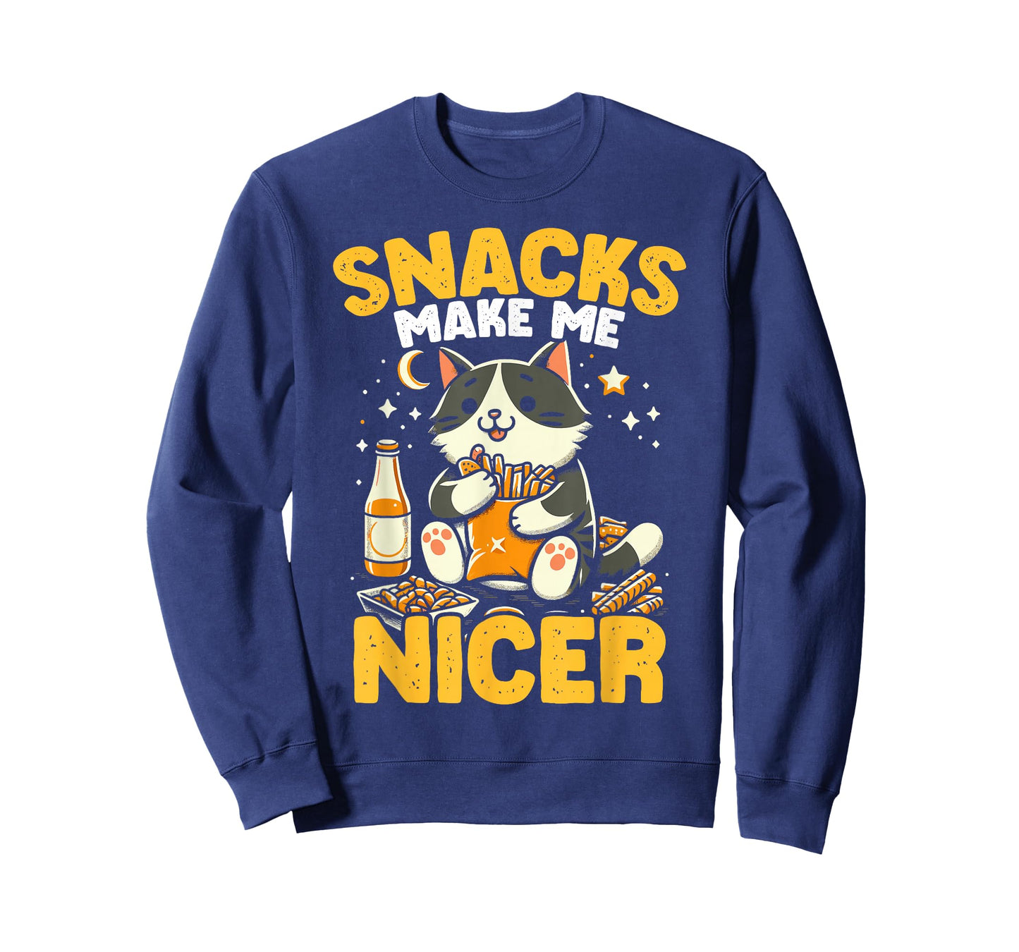 Snacks Make Me Nicer Cat Lover Snack Lover Humor Junk Food T-Shirt