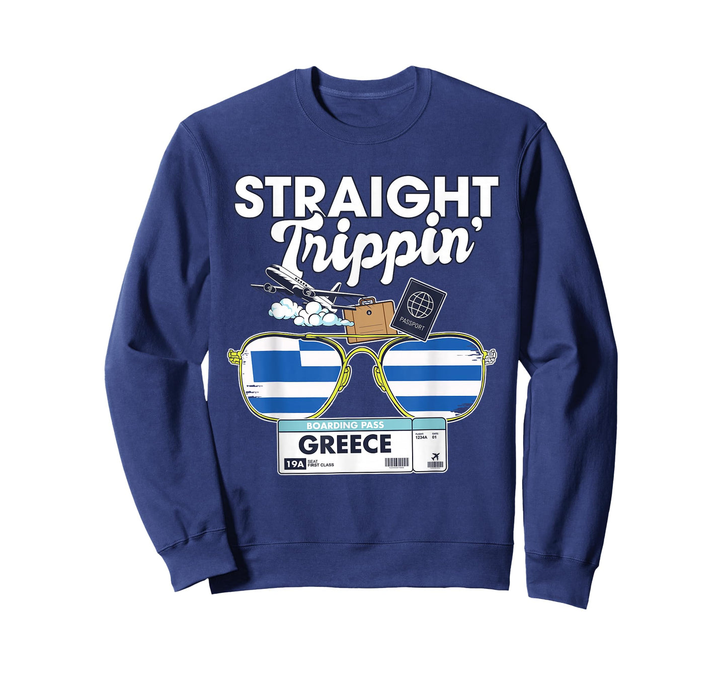 Straight Trippin' Greece Vacation Tour Travel Trip Matching T-Shirt