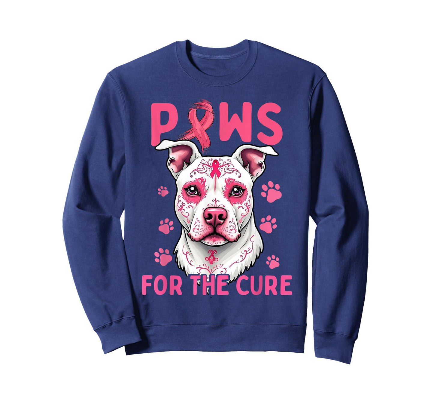 Breast Cancer Awareness Month Paws For The Cure Pitbull T-Shirt