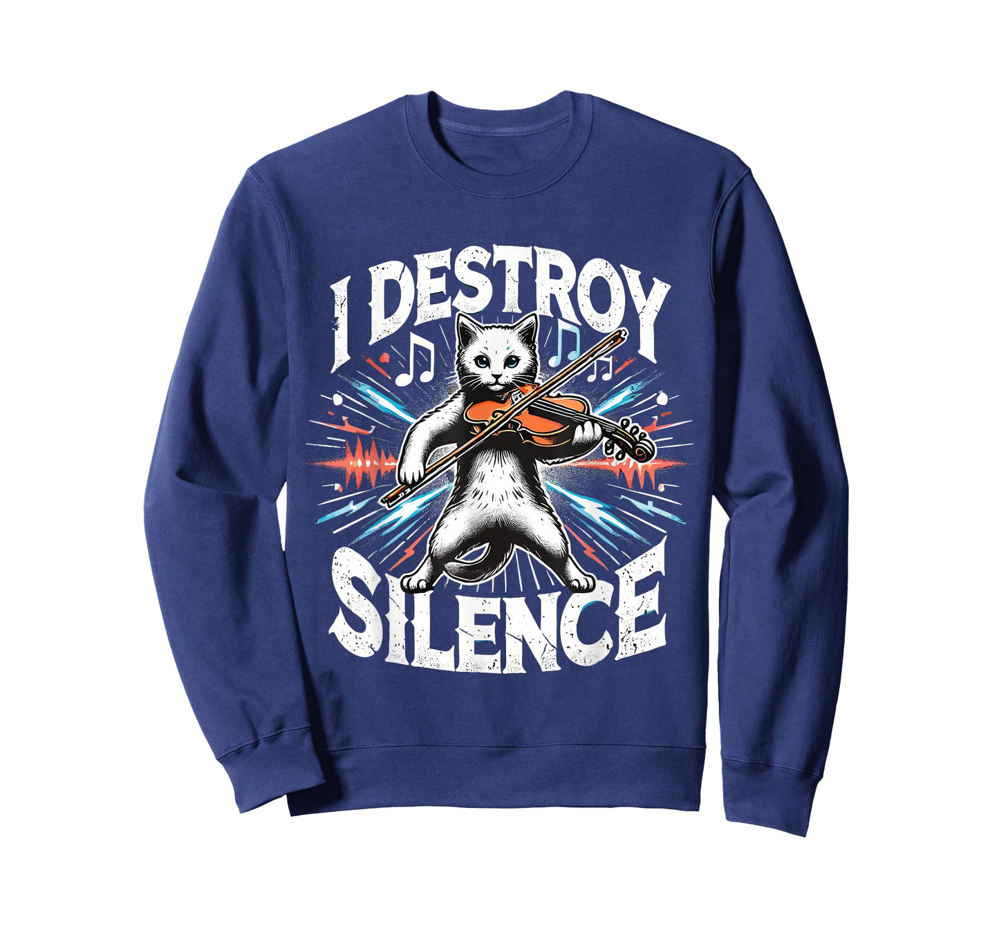 Funny I destroy silence Orchestra Violin Cat Playing Viola T-Shirt