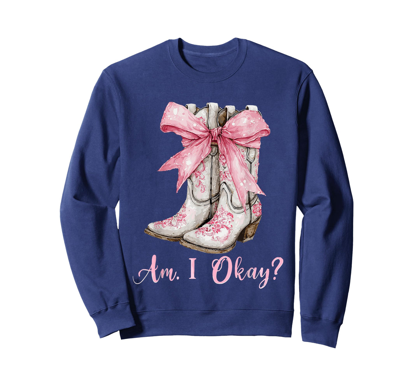Am I Okay Boot Western Texas Cowgirl Coquette Bow Women Girl T-Shirt