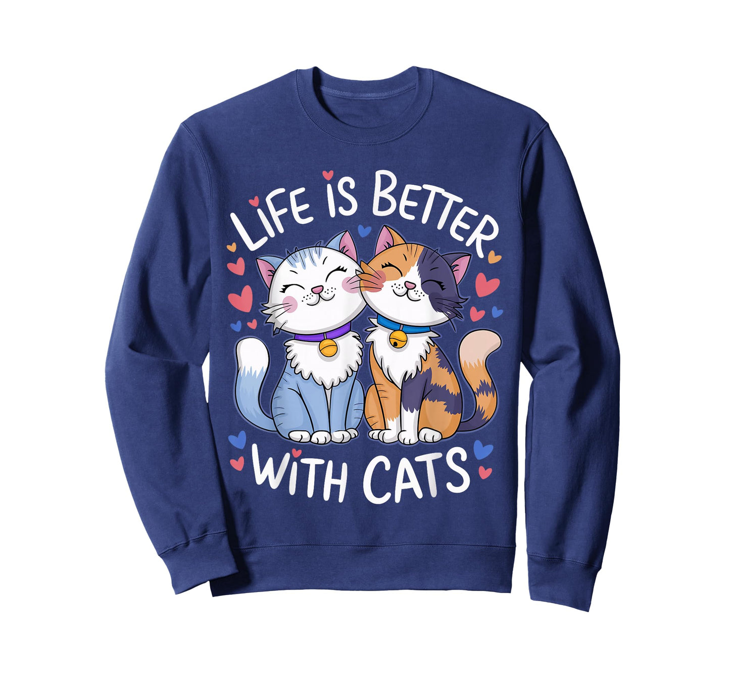 Life Is Better With Cats Cute Cat Lover Valentine's T-Shirt
