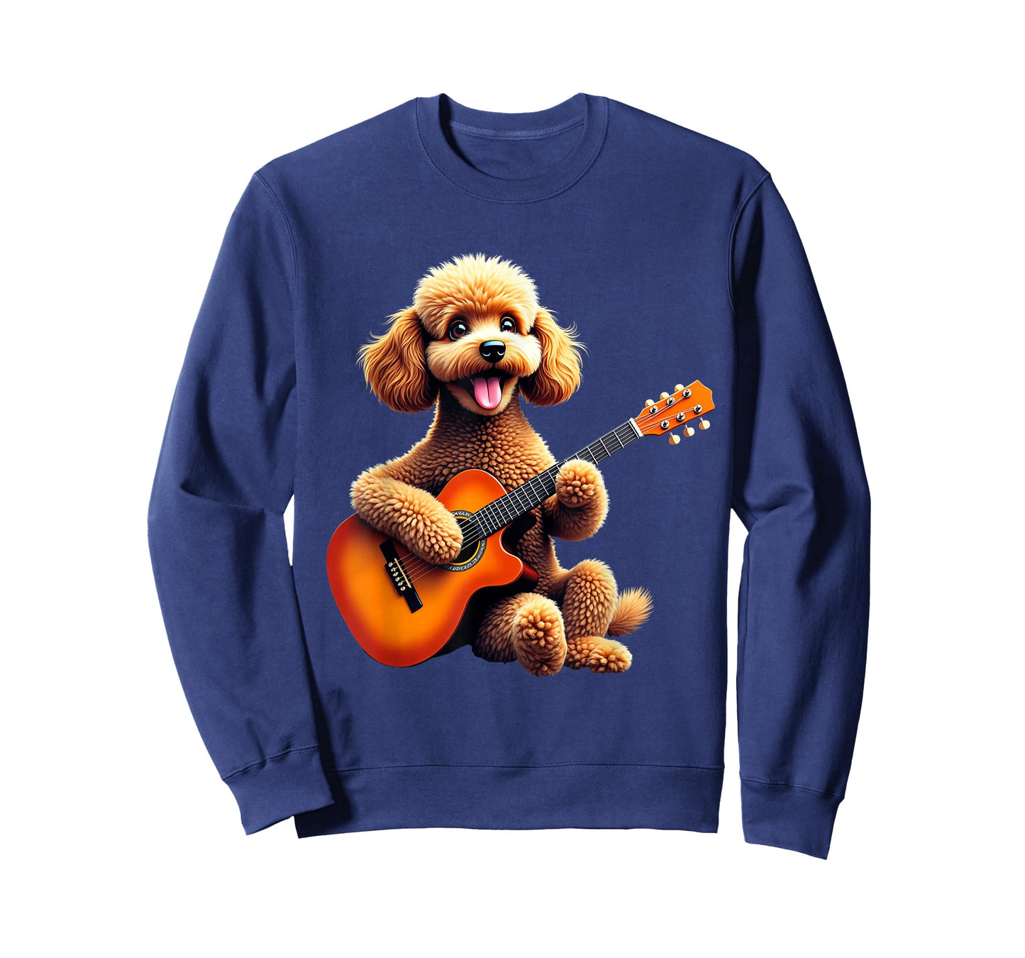 Poodle Dog Playing Guitar Design Funny Poodle T-Shirt