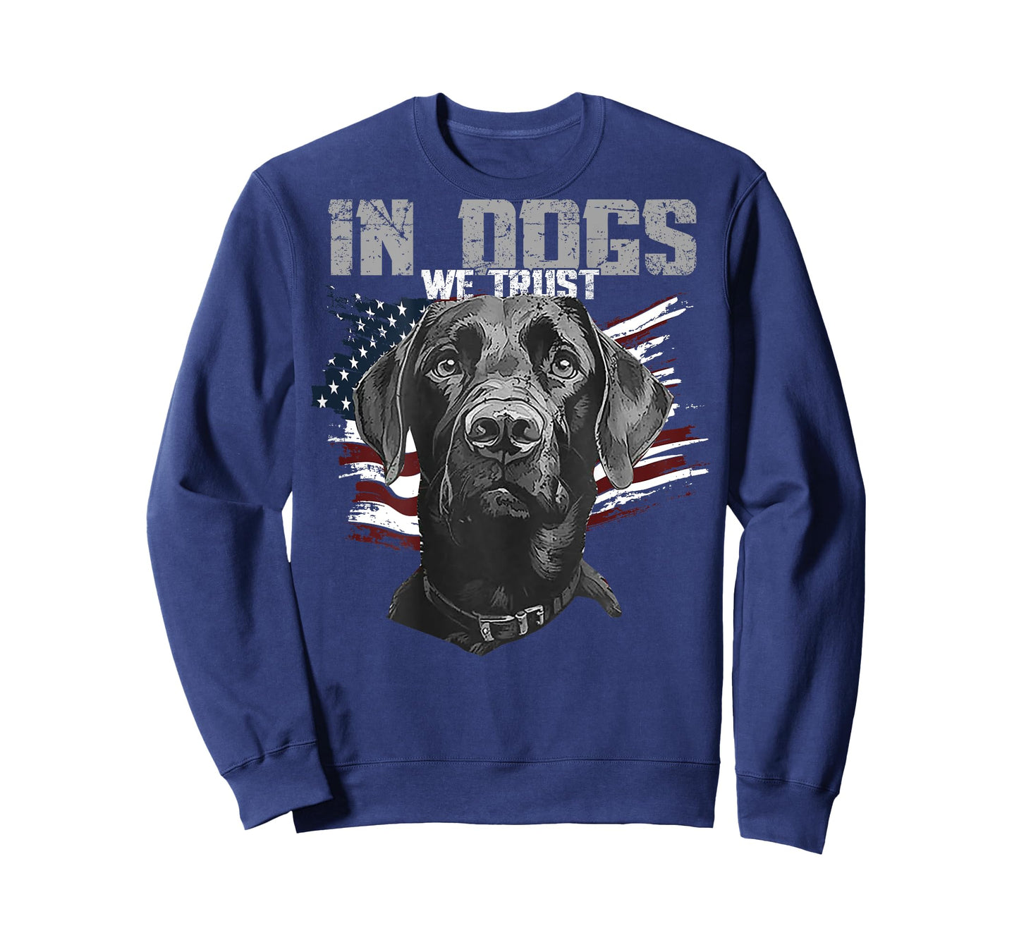 Black Lab In Dogs We Trust (on back) T-Shirt