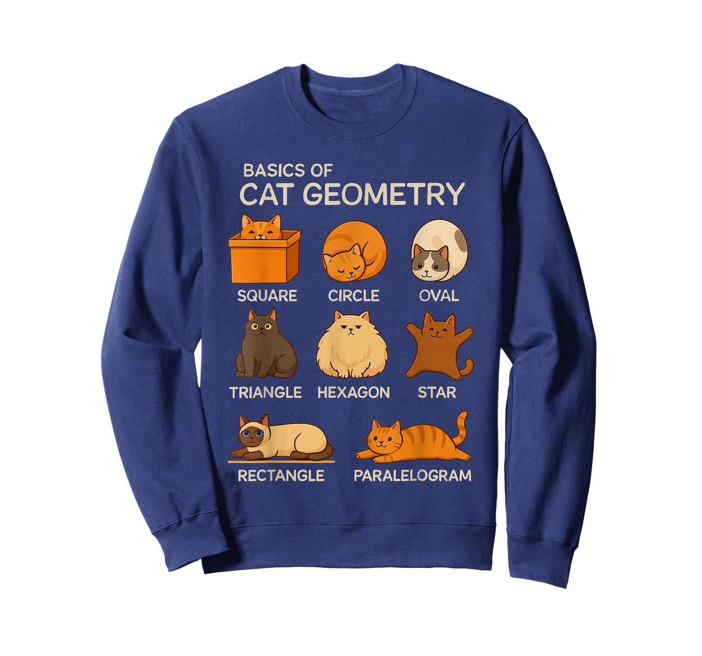Basic Cat Geometry Cute Cat Cat Lover Cat Owner Math School T-Shirt