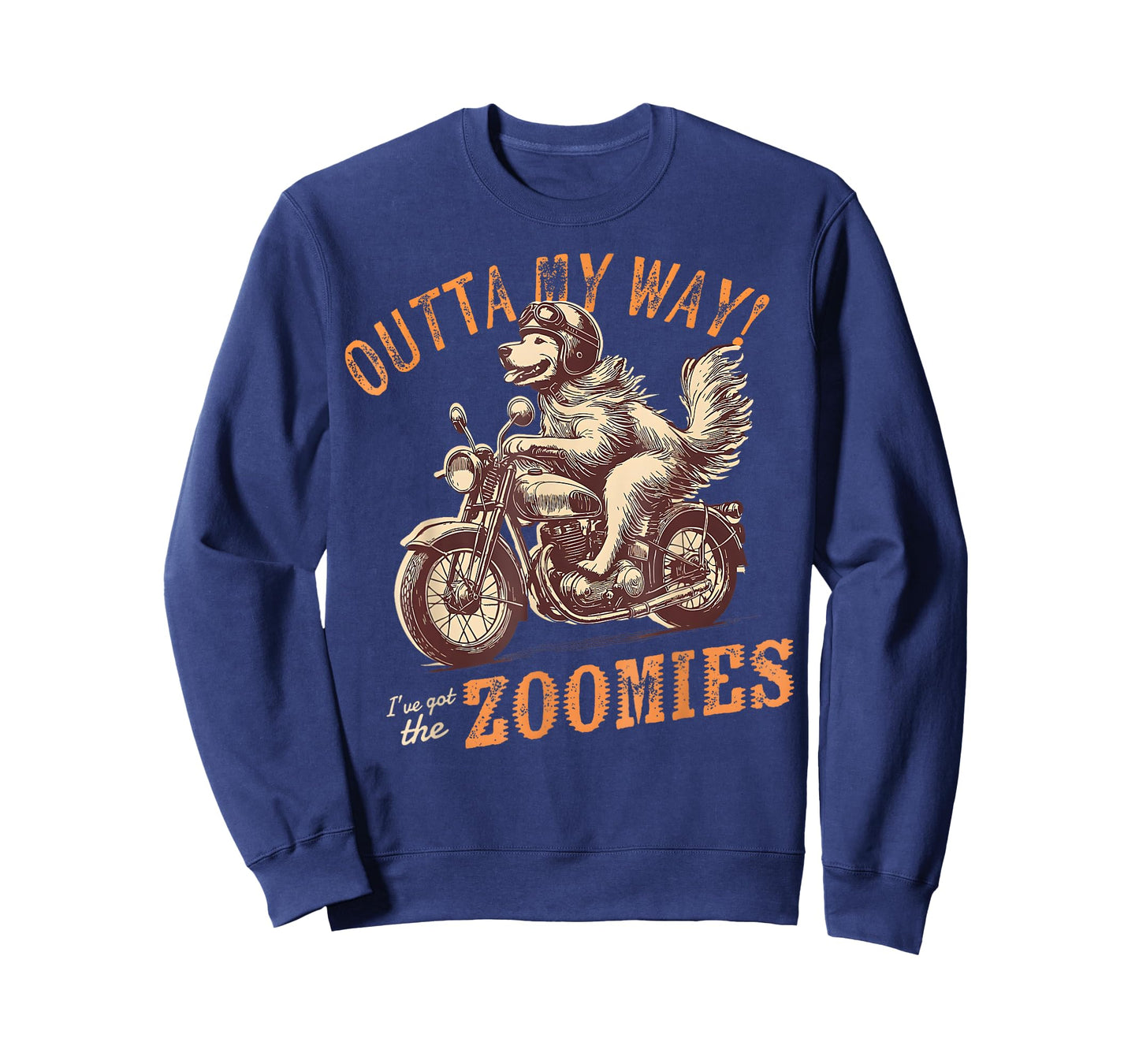 Outta My Way I've Got Zoomies Funny Dog Golden Biker T-Shirt