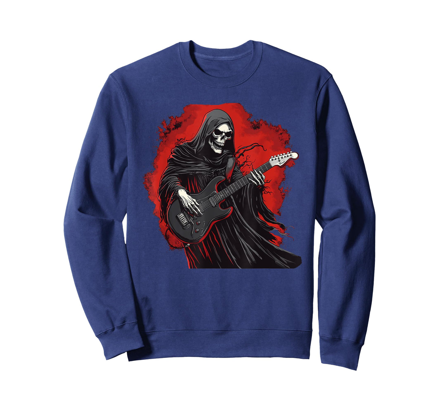 Funny Grim Reaper Costume with electric Guitar Outfit T-Shirt