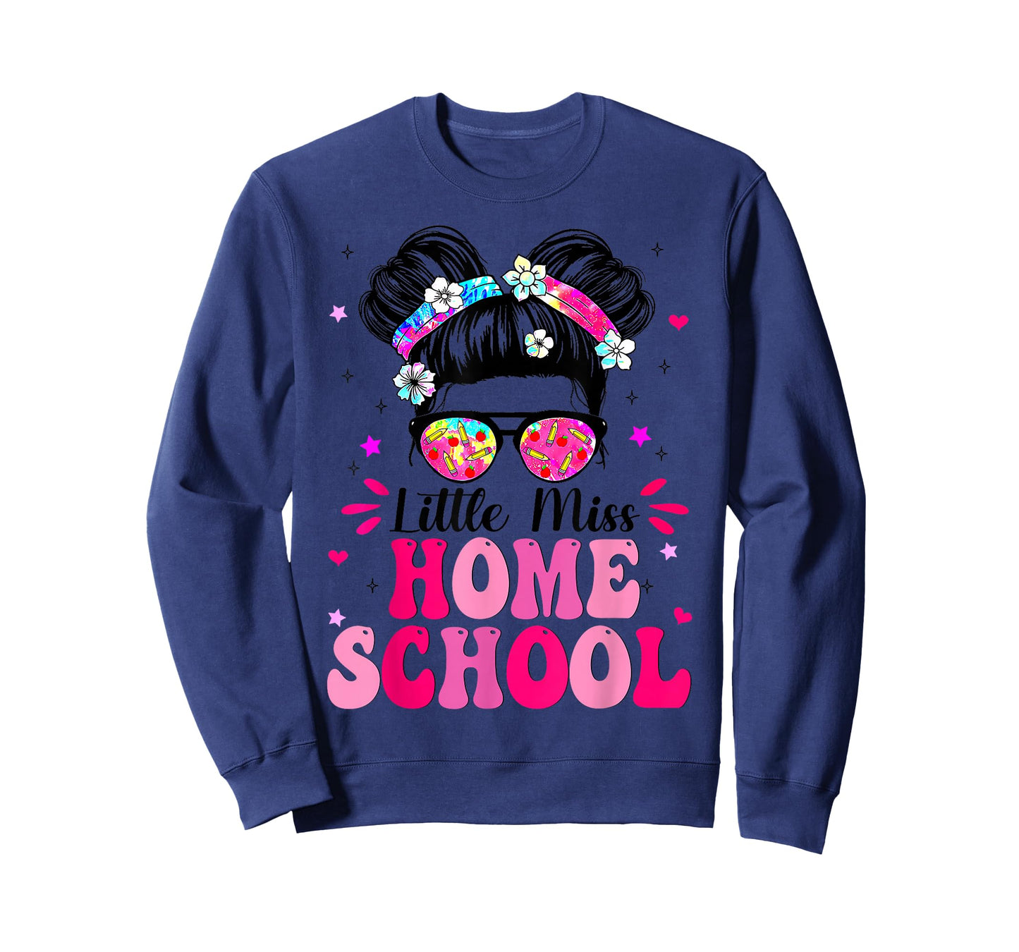 Kids Groovy Messy Bun Homeschool First Day Girls Toddlers T-Shirt