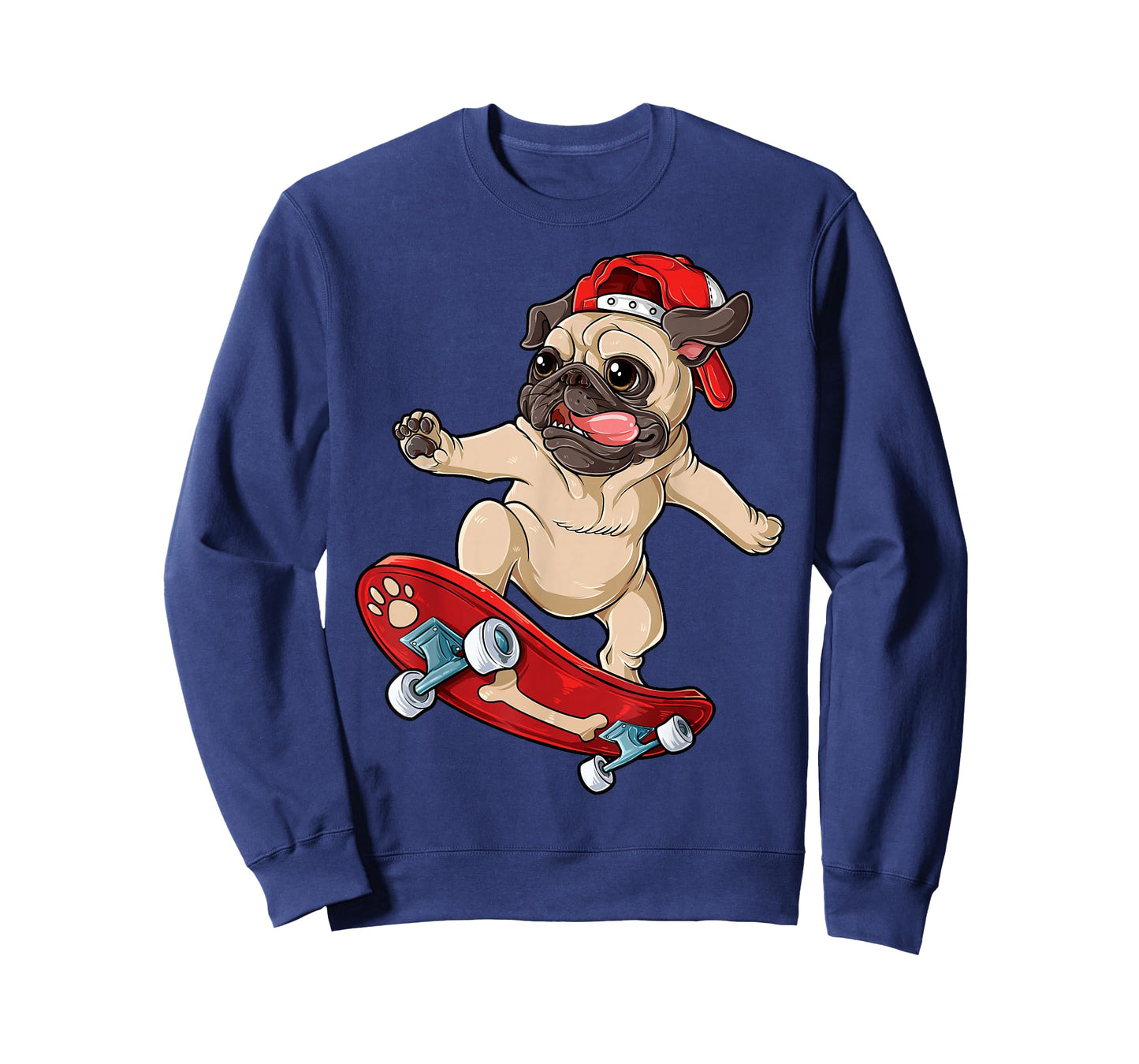 Pug Skateboard T shirt Dog Puppy Funny Skater Skateboarding T-Shirt for Men Women Girls Kids