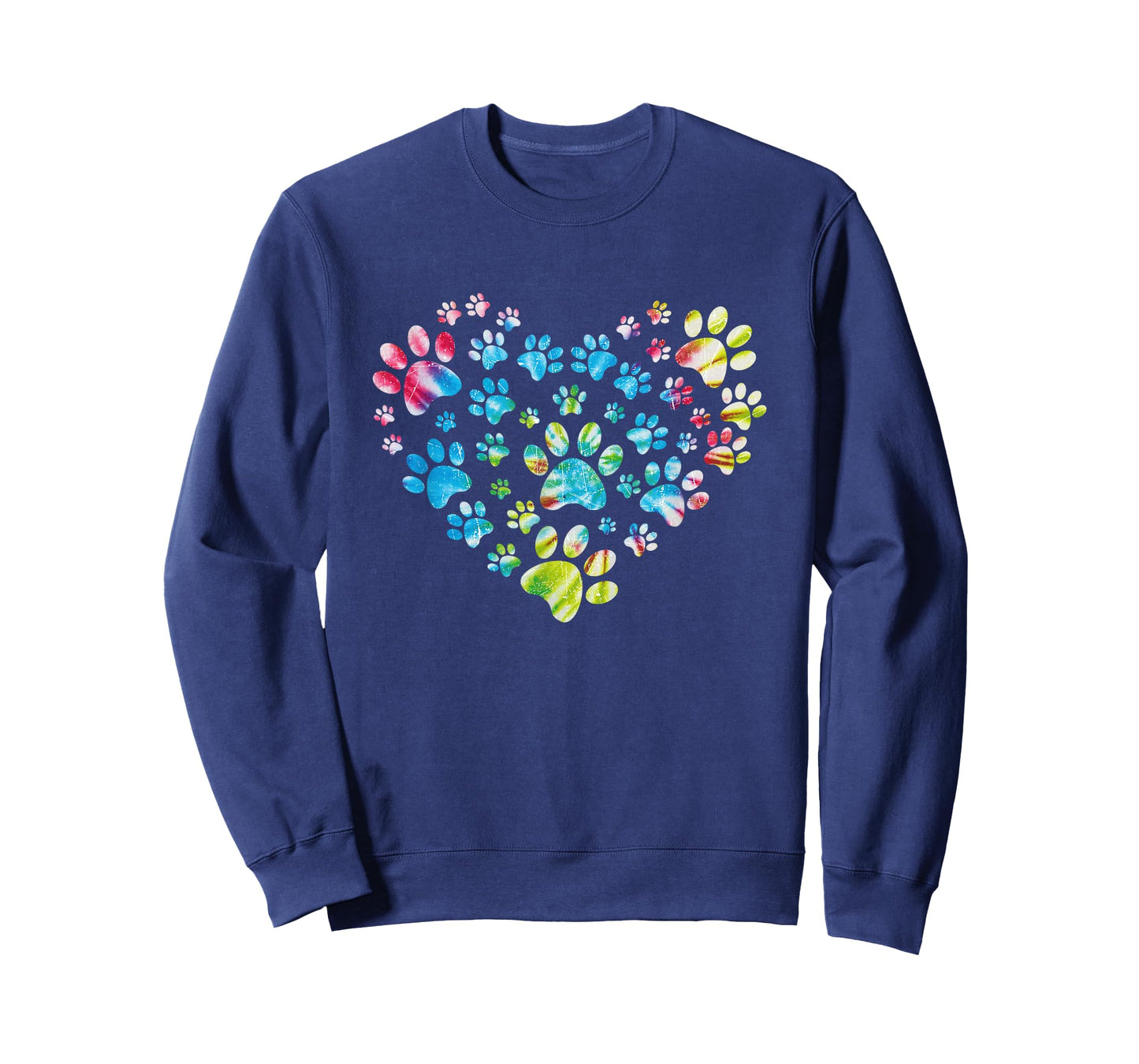 Tie Dye Love Dog Paw Print Animal Paw Dog Lover T-Shirt