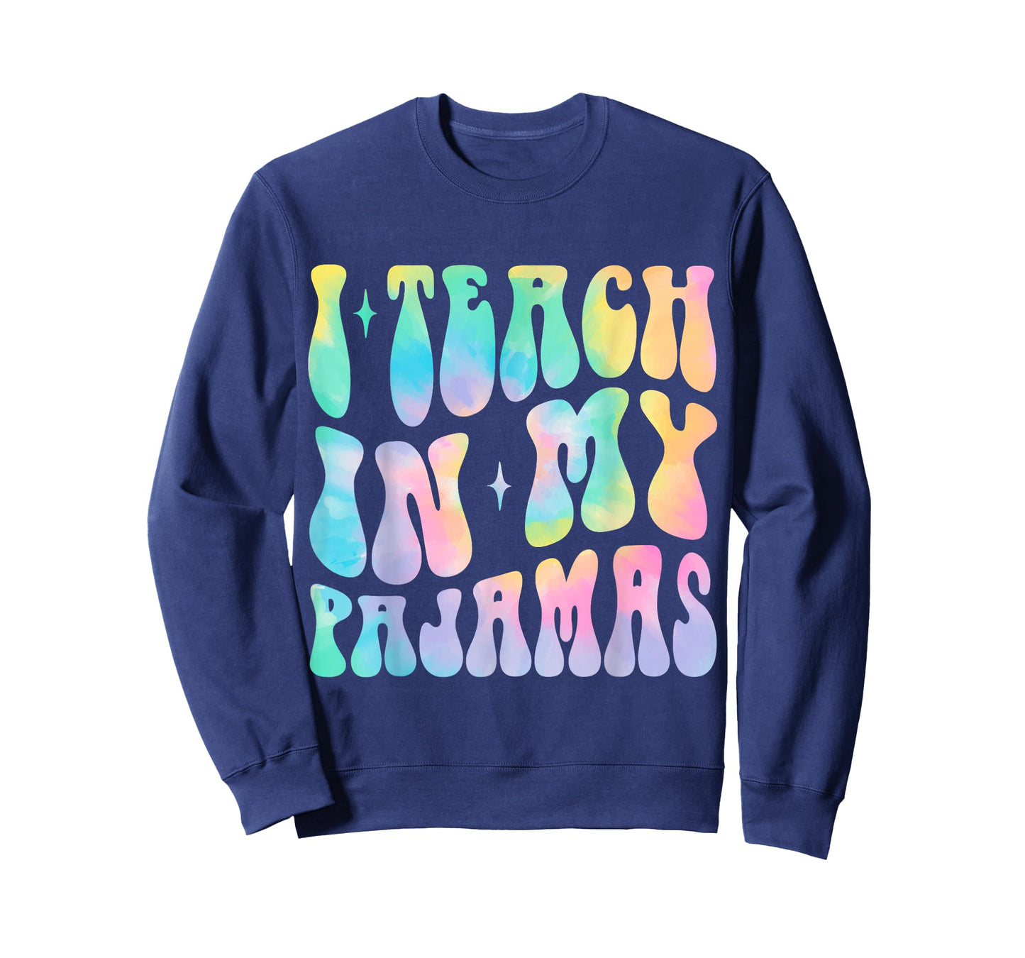 Funny Homeschool Mom Design | I Teach in My Pajamas Groovy T-Shirt