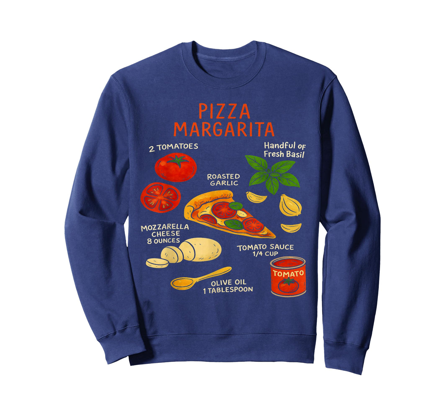 Margherita Pizza Recipe for Foodies & Cooks Italian Food T-Shirt