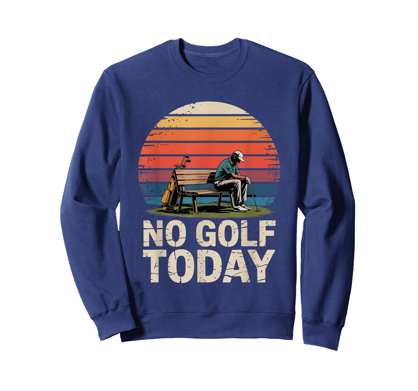 No Golf Today Sarcastic Golfer Sad Stick Man Golfing Joke T-Shirt