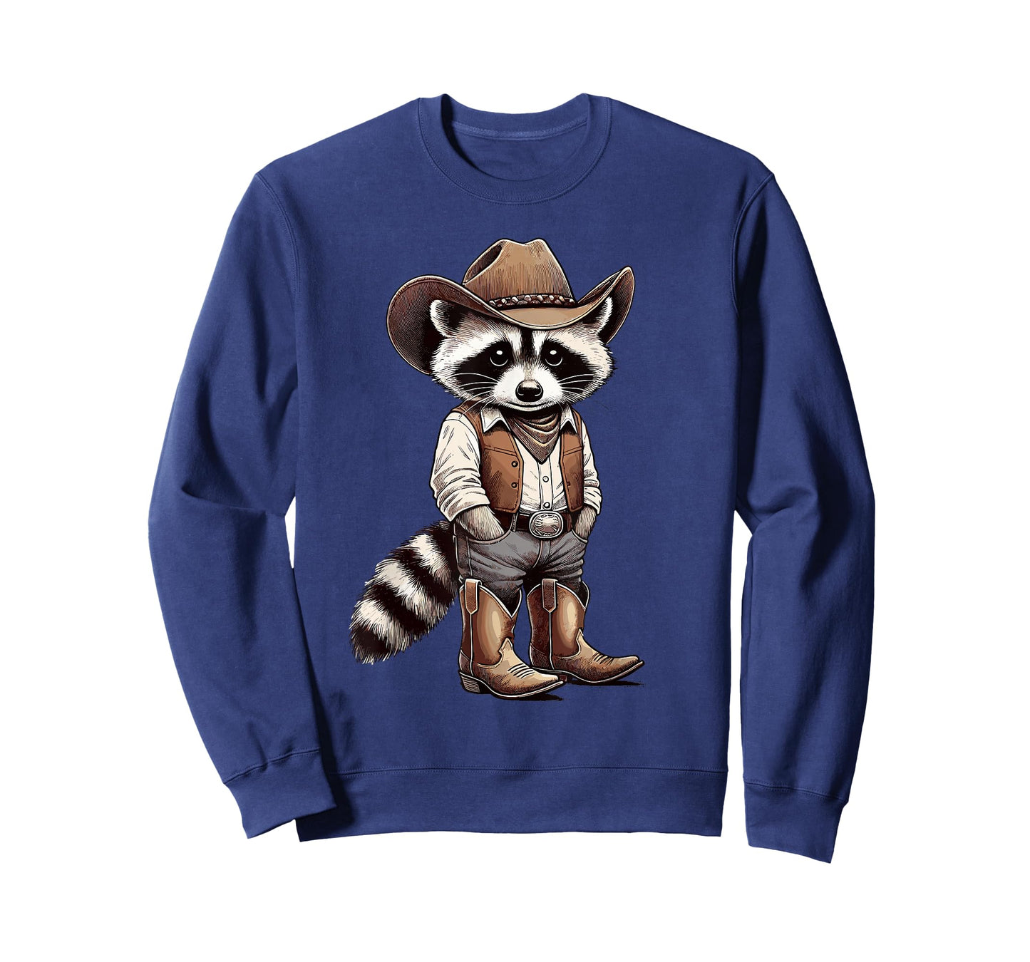 Raccoon with Cowboy Hat & Cowgirl, Funny Vintage Western T-Shirt