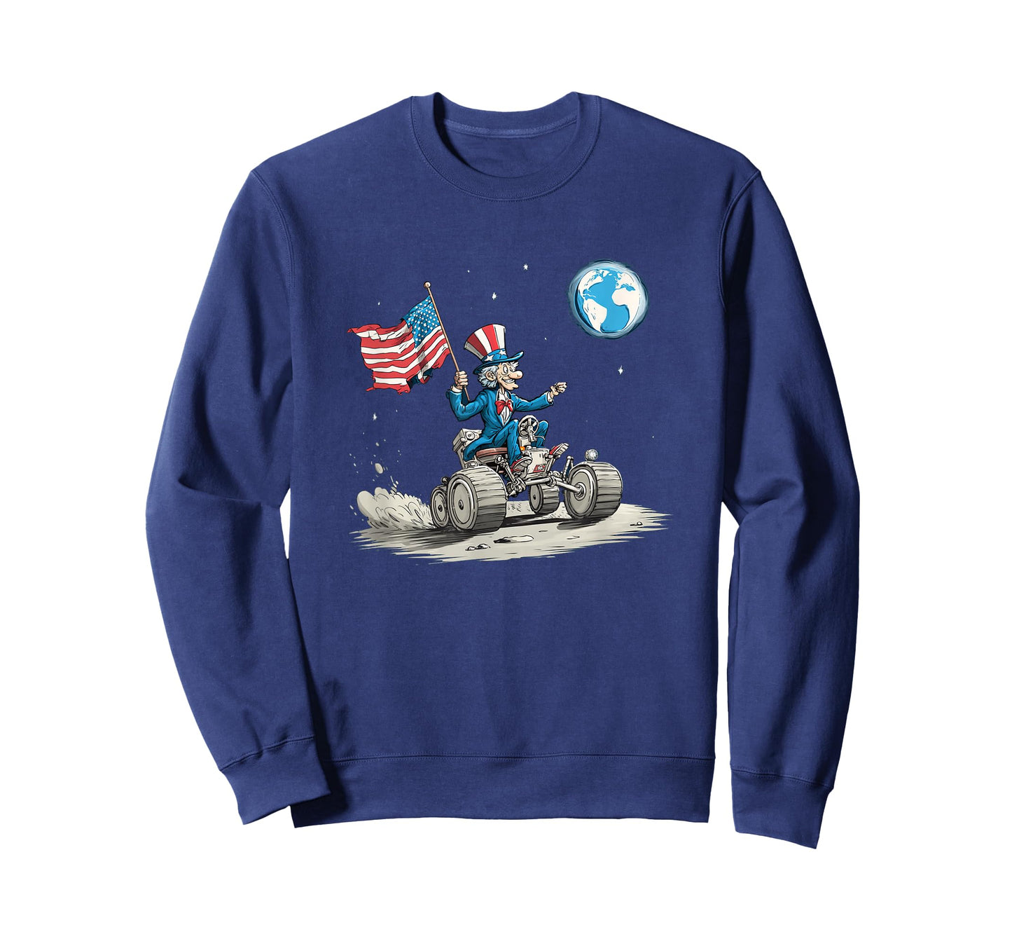 Awesome Space Vehicle on Moon with Earth T-Shirt