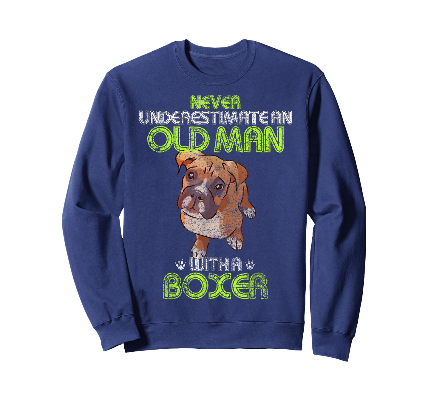 Mens Never Underestimate An Old Man With A Boxer Funny Dog Lover T-Shirt