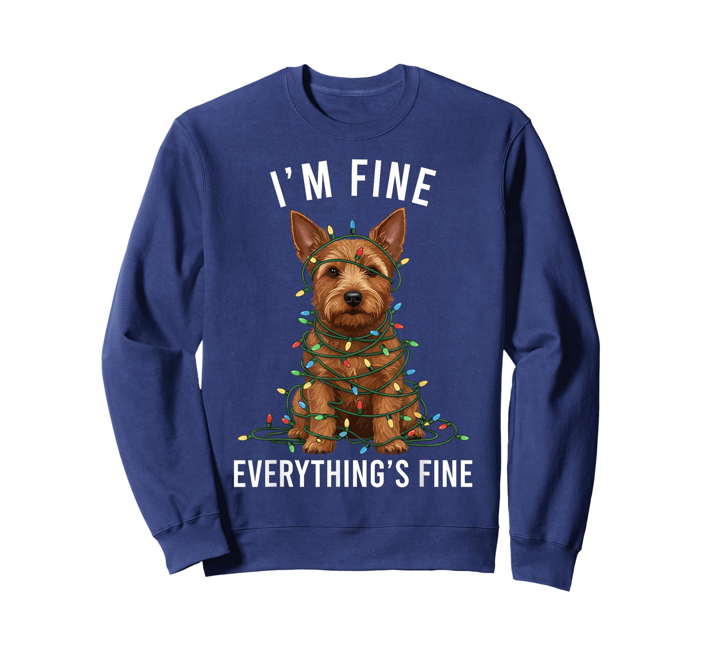 Norwich Terrier Christmas I'm Fine Everything is Fine T-Shirt