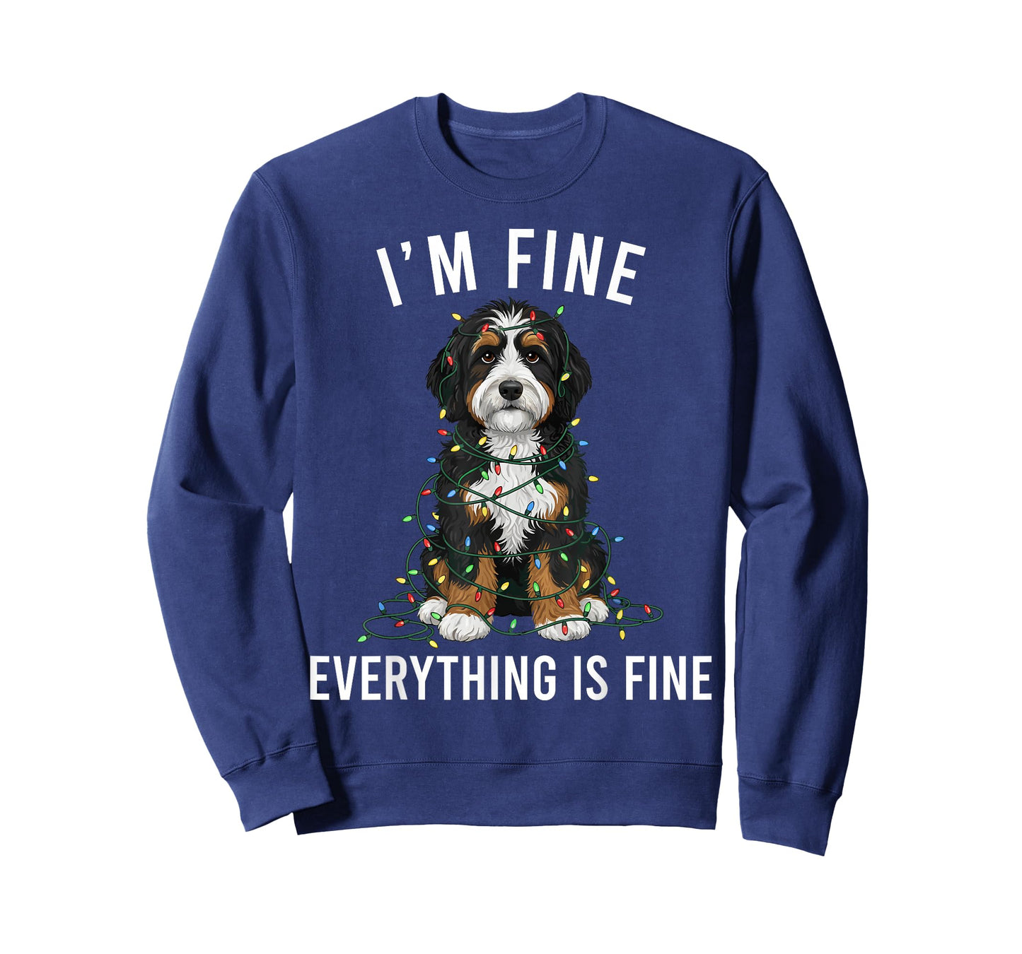 Bernedoodle Christmas I'm Fine Everything is Fine T-Shirt