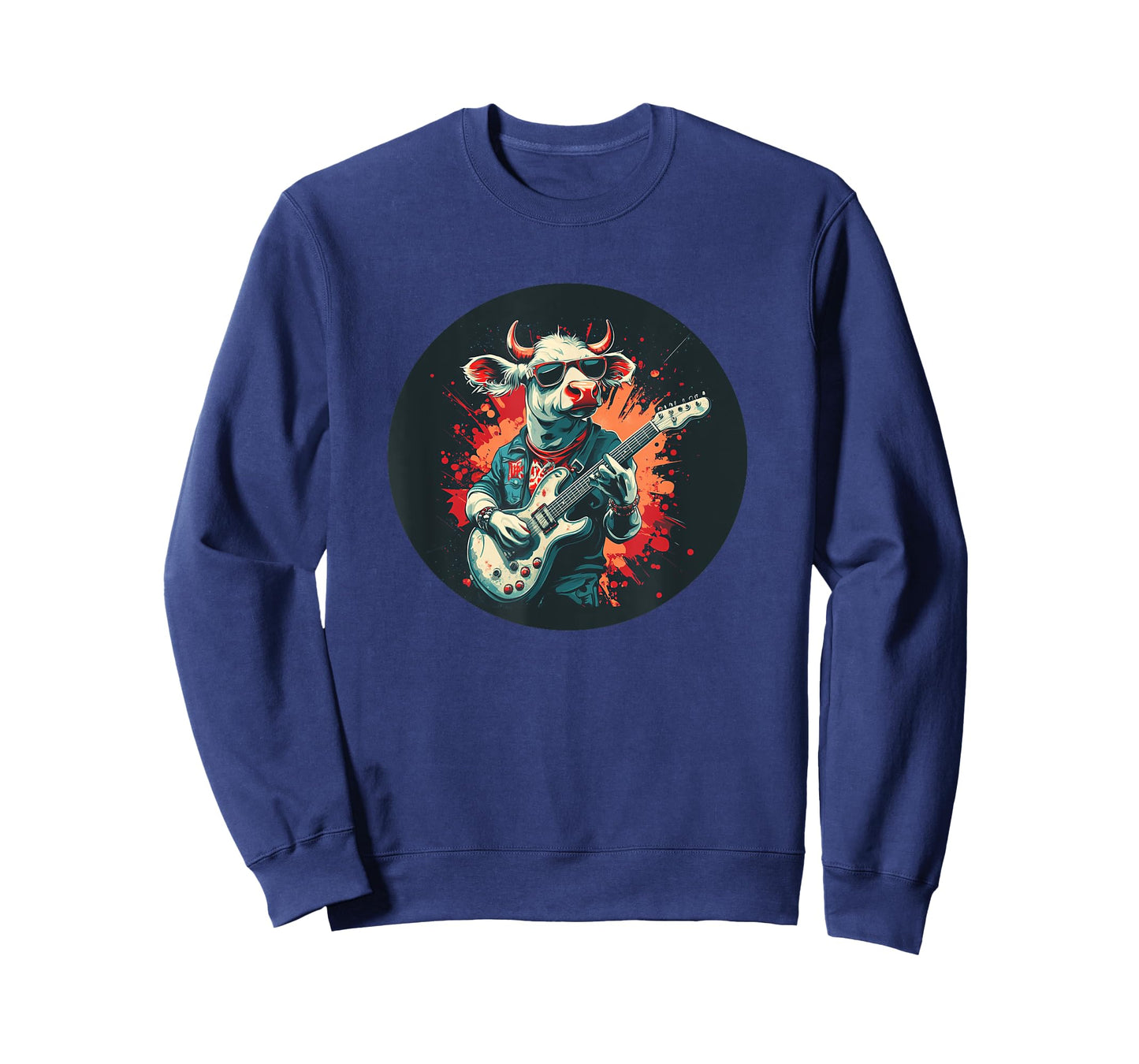 Rocking Cow with Cool Electric Guitar and Sunglasses Costume T-Shirt