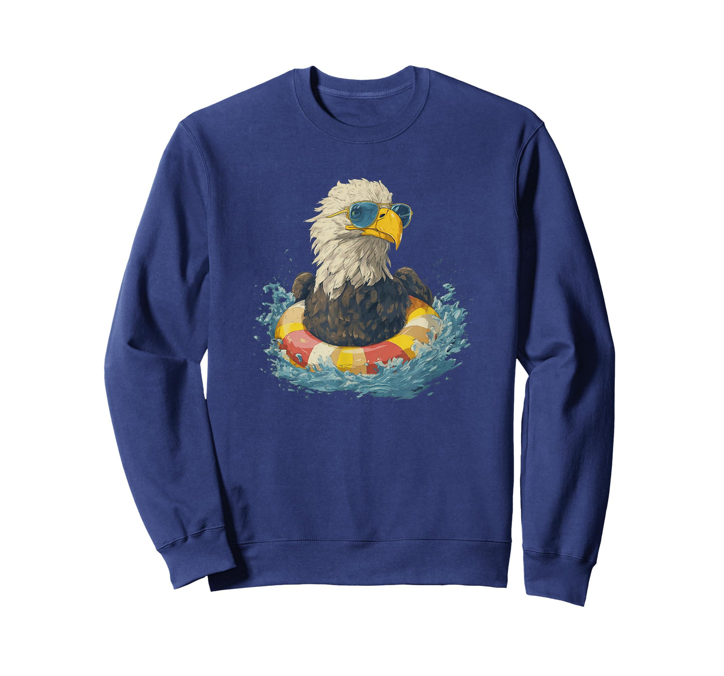 Beach Party Eagle with Pool Ring for Ocean Lovers T-Shirt