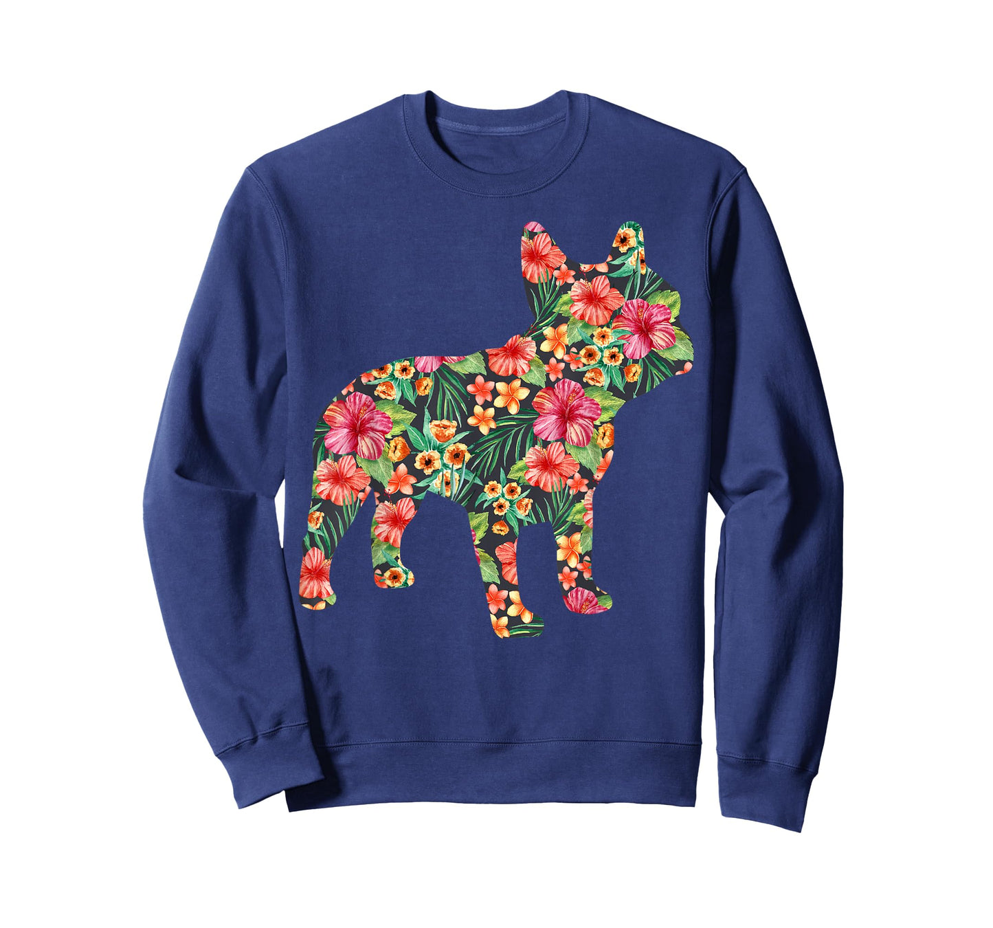 French Bulldog Flower Floral Frenchie Dog Silhouette Dog Pet T-Shirt
