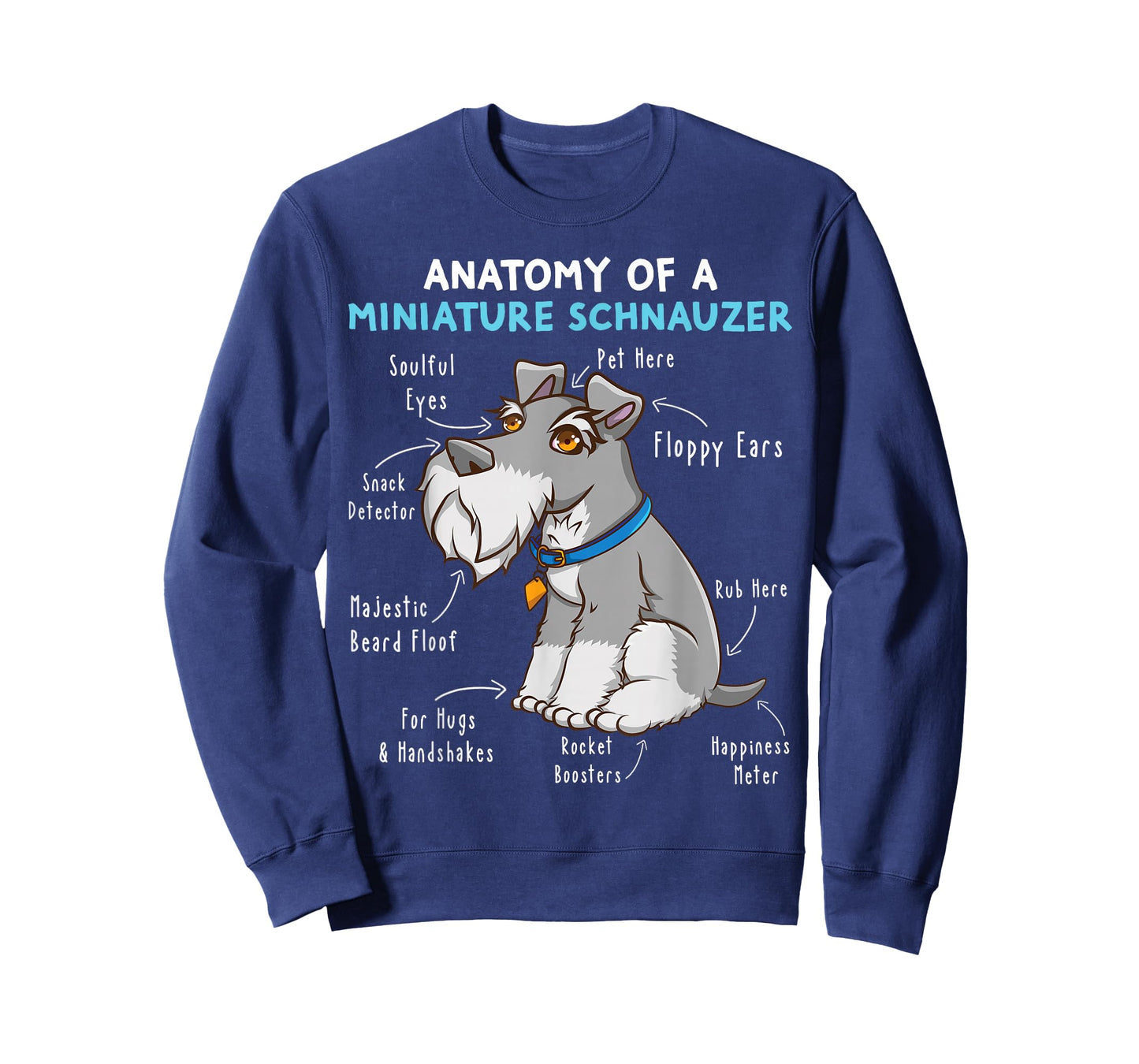 Anatomy Of A Miniature Schnauzer Cute Miniature Schnauzer T-Shirt