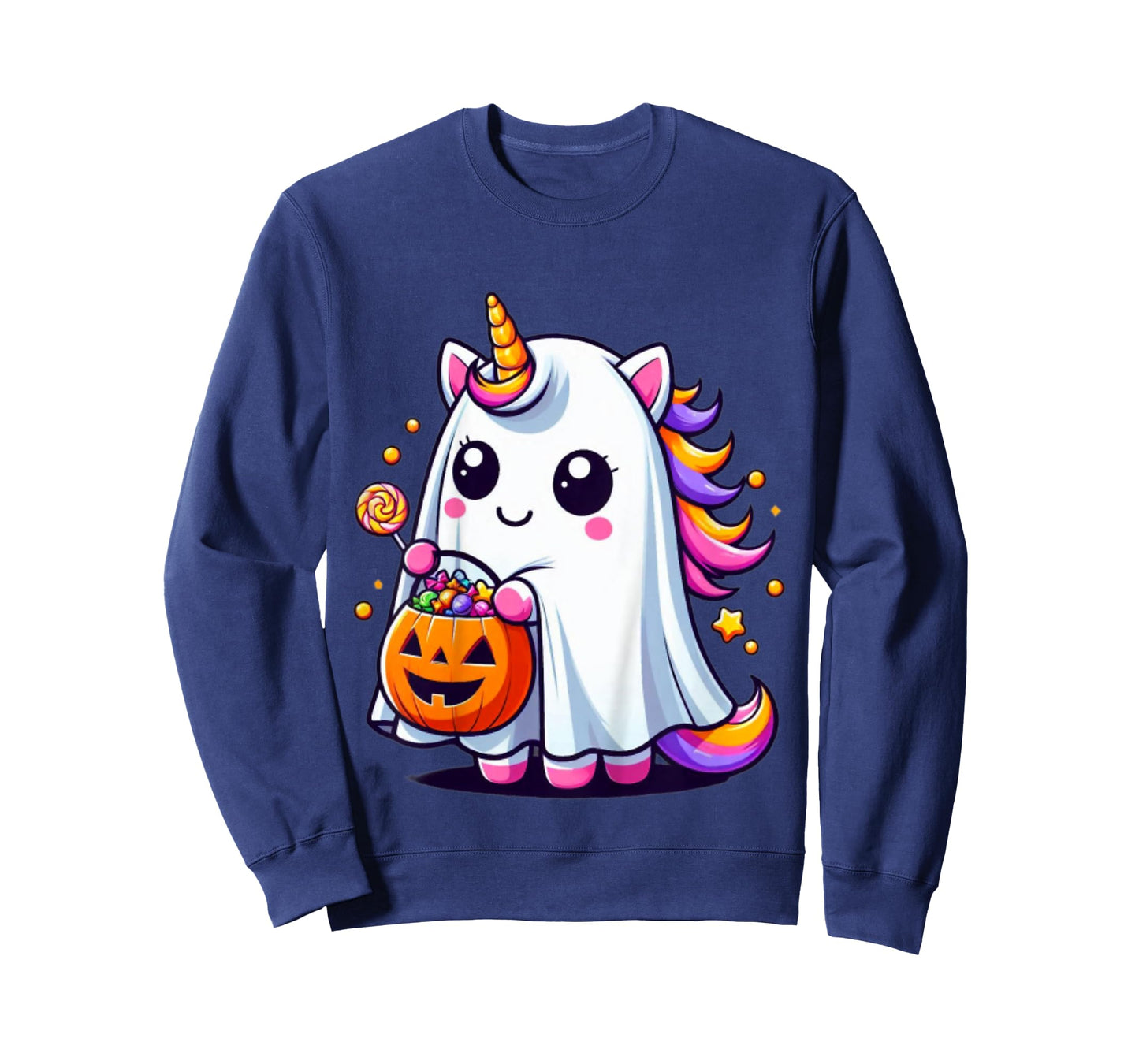 Cute Unicorn Ghost Costume Halloween Candy T-Shirt